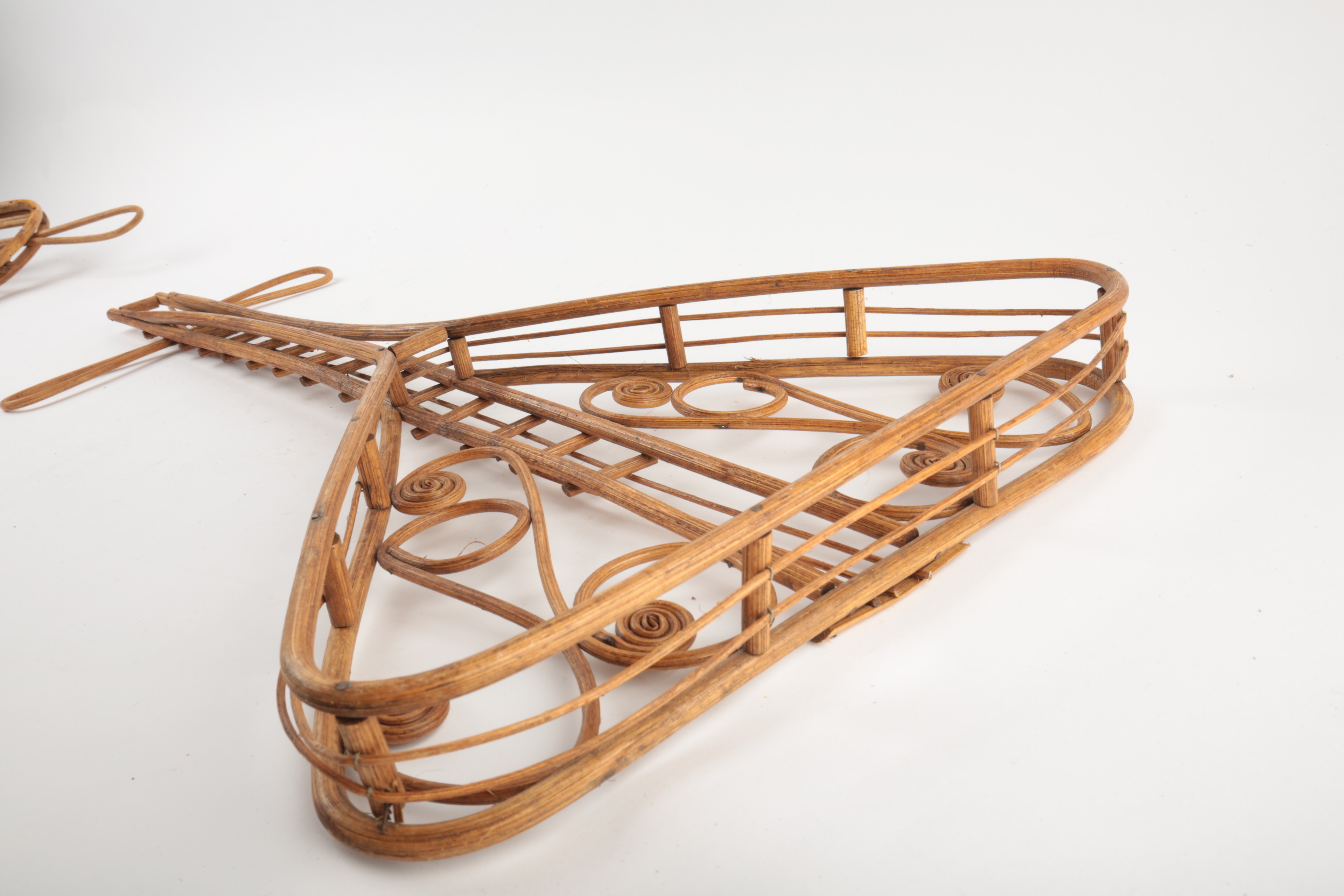 Pair of Decorative Wicker String Instruments Wall Decor Items