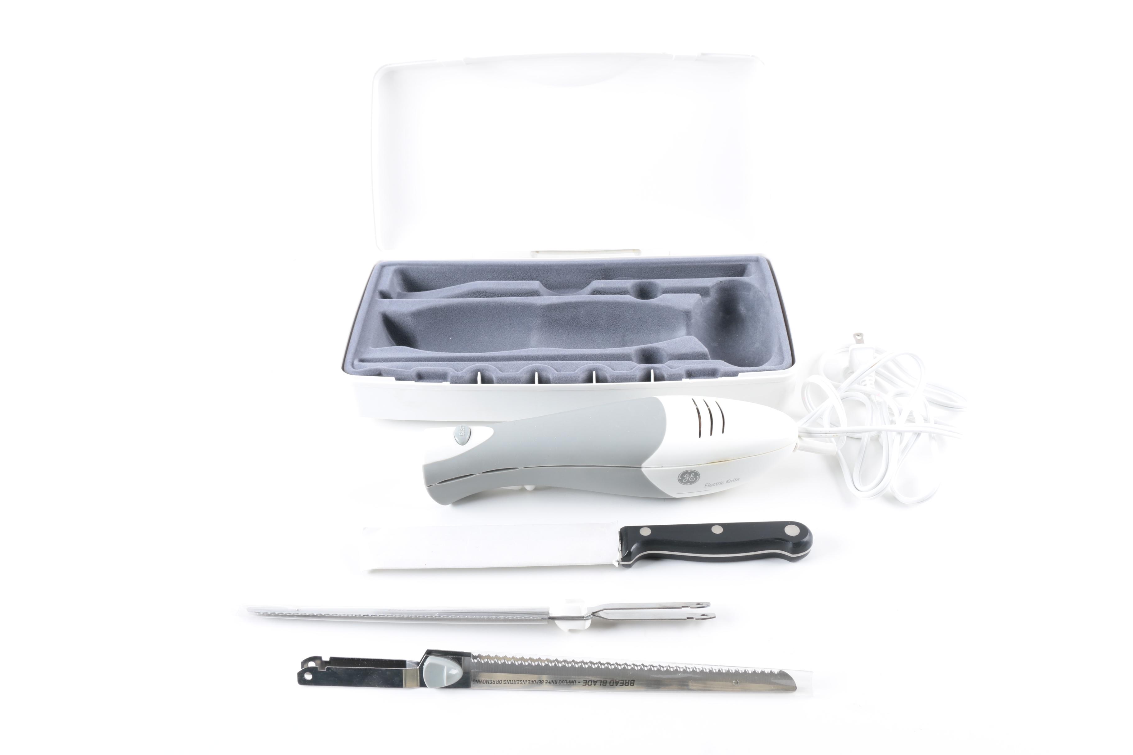 Krups Electric Slicer with Electric Carving Set and  Other Knives