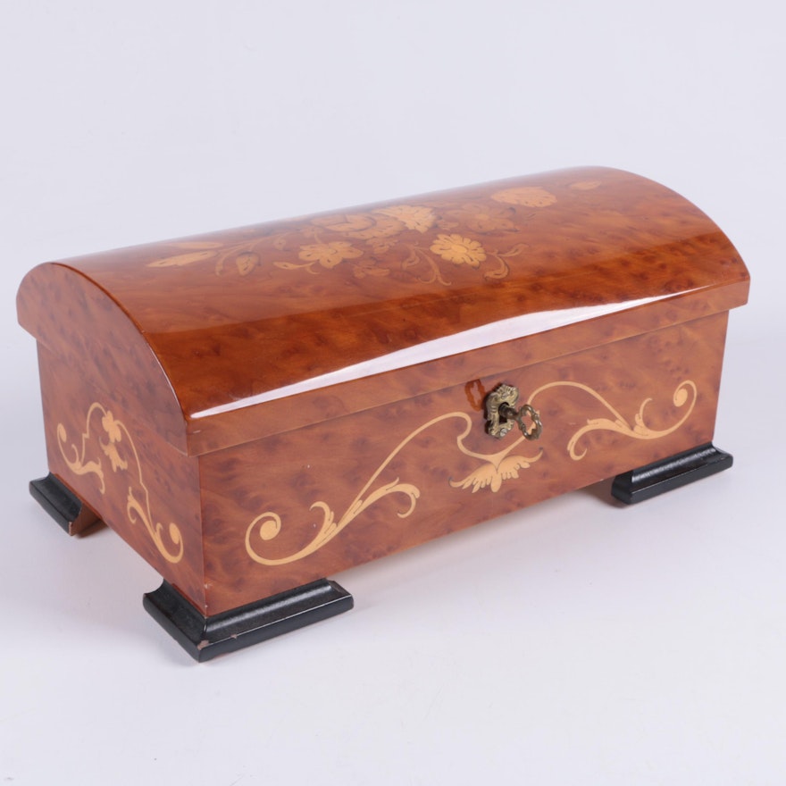 Sorrento Musical Cherry Burl Jewelry Box