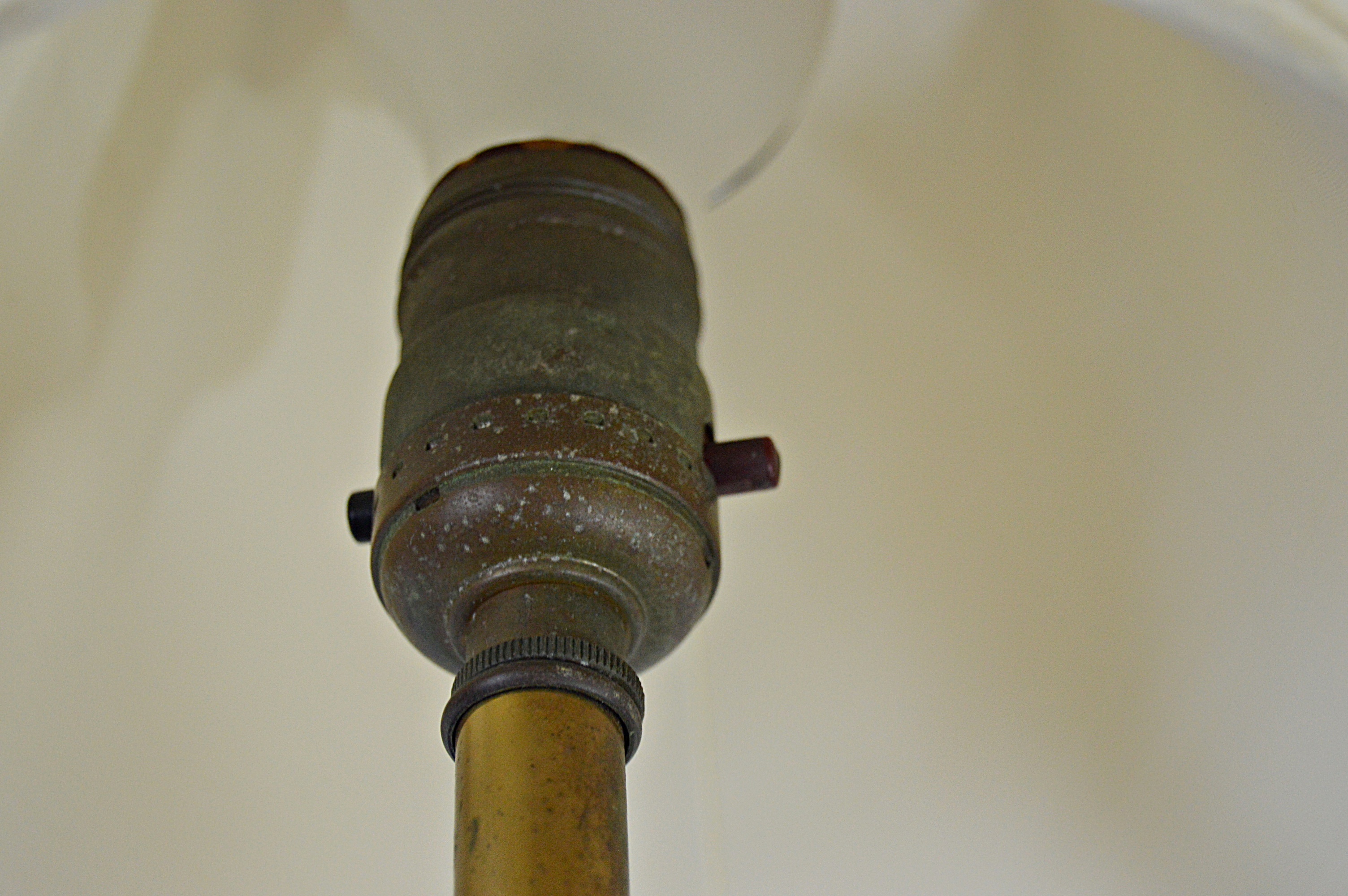 Pair of Vintage White Alabaster and Brass Table Lamps