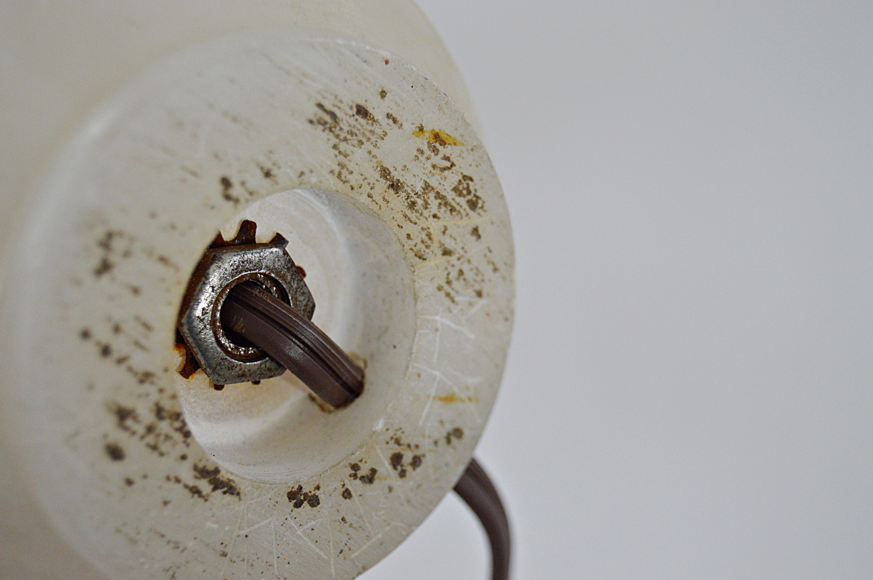 Pair of Vintage White Alabaster and Brass Table Lamps