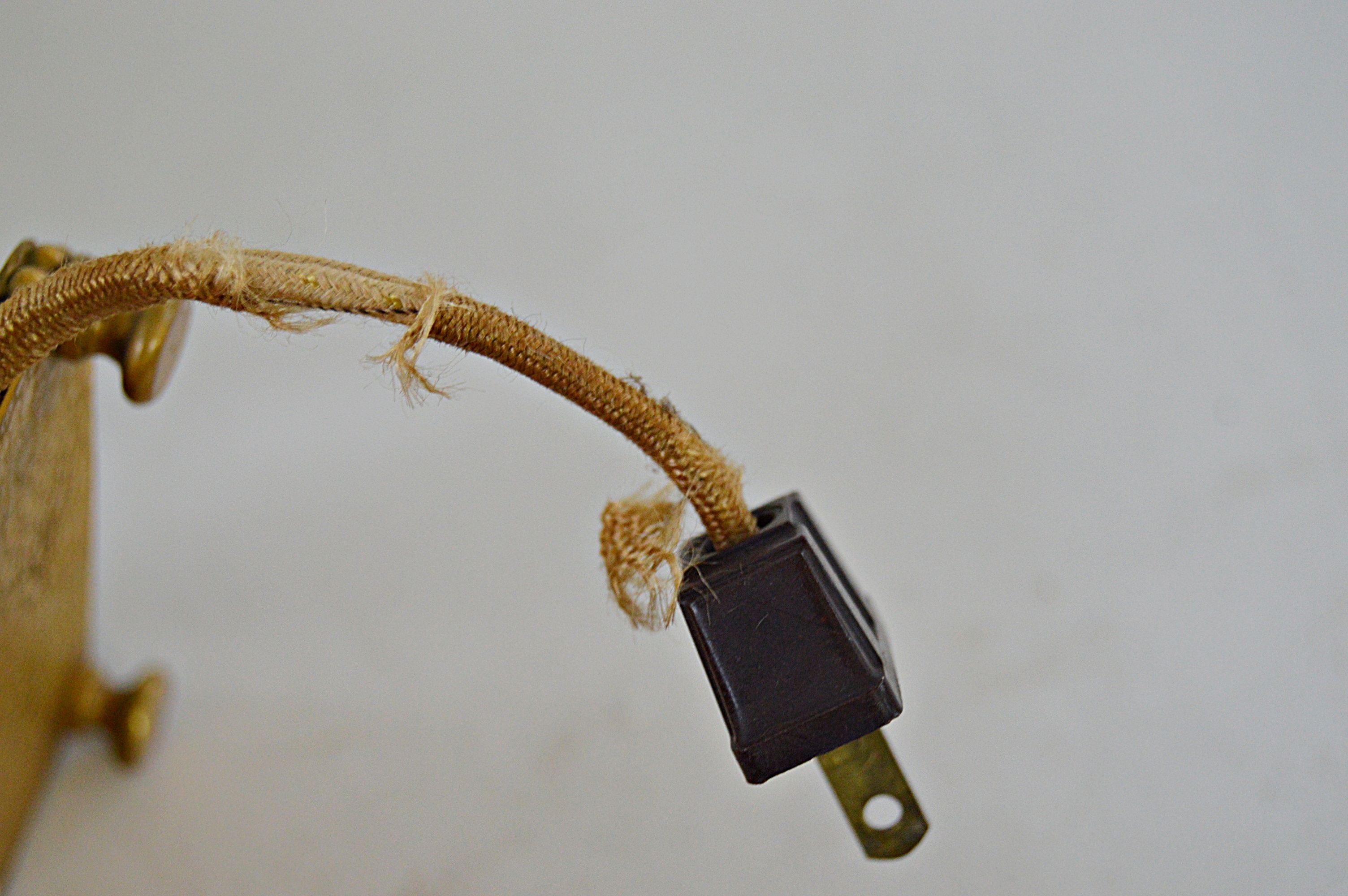 Pair of Vintage Neoclassic Style Brass and Onyx Table Lamp