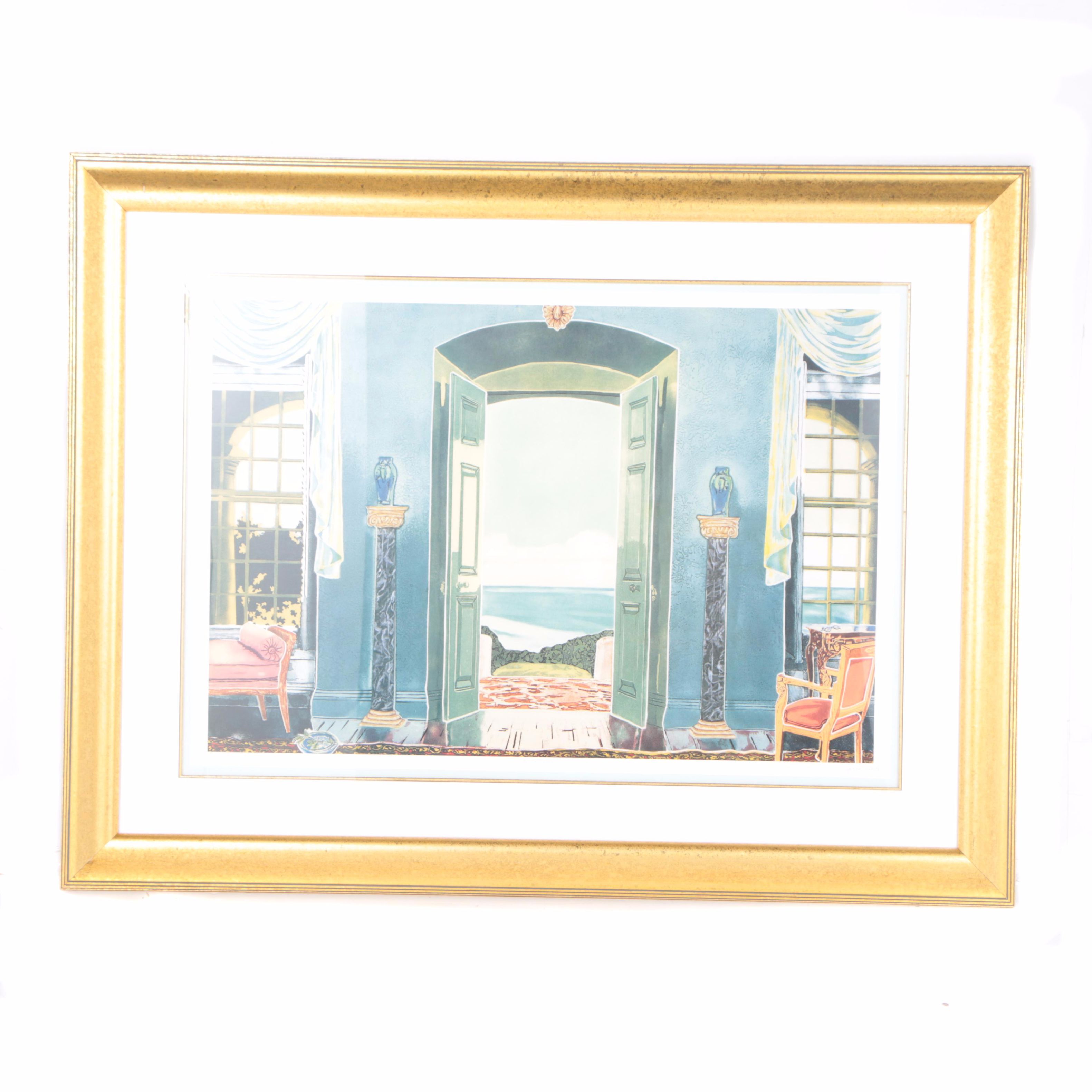 Jonna White Limited Edition Offset Lithograph "Blue Room"