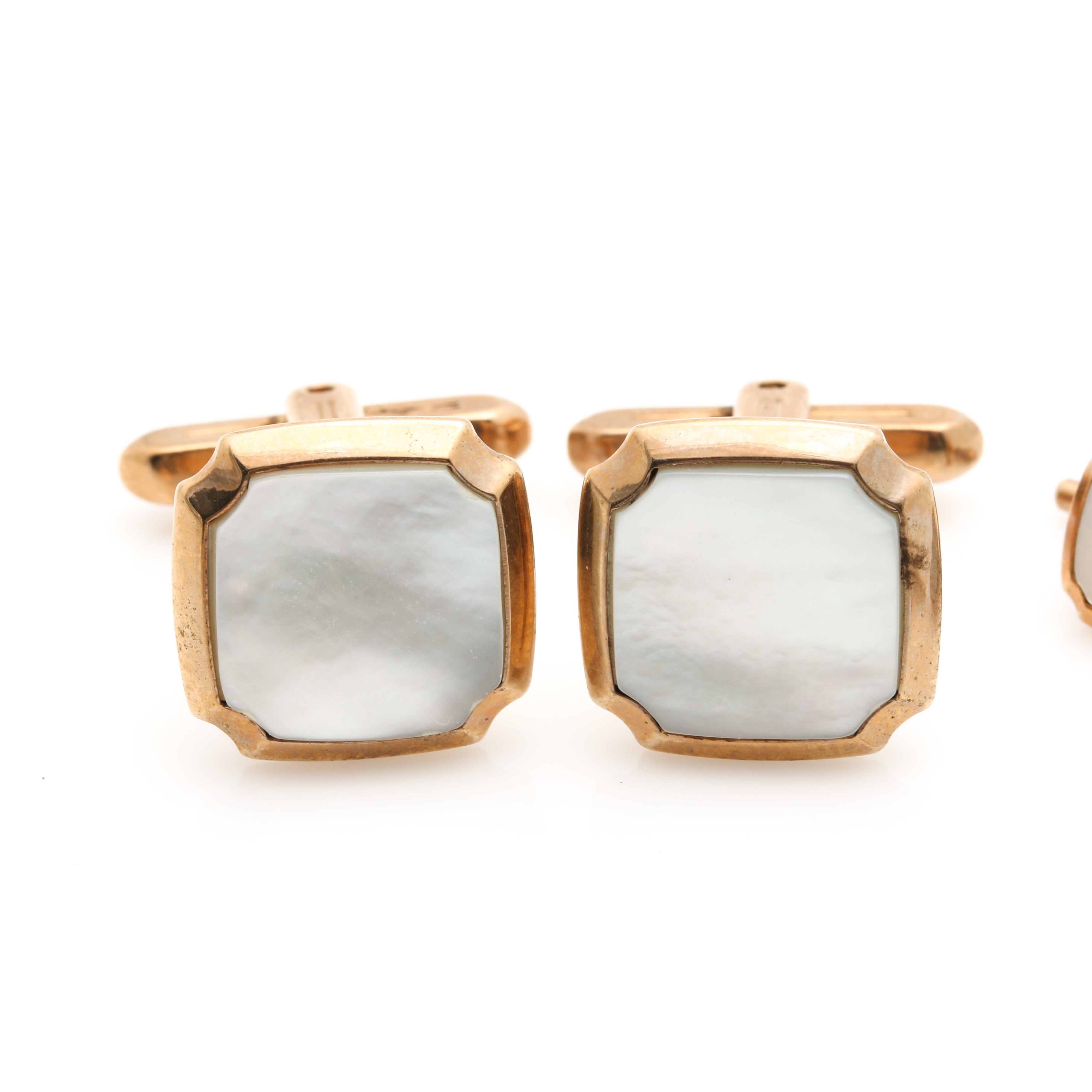 10K Yellow Gold Mother of Pearl Tuxedo Set and Cufflink Selection