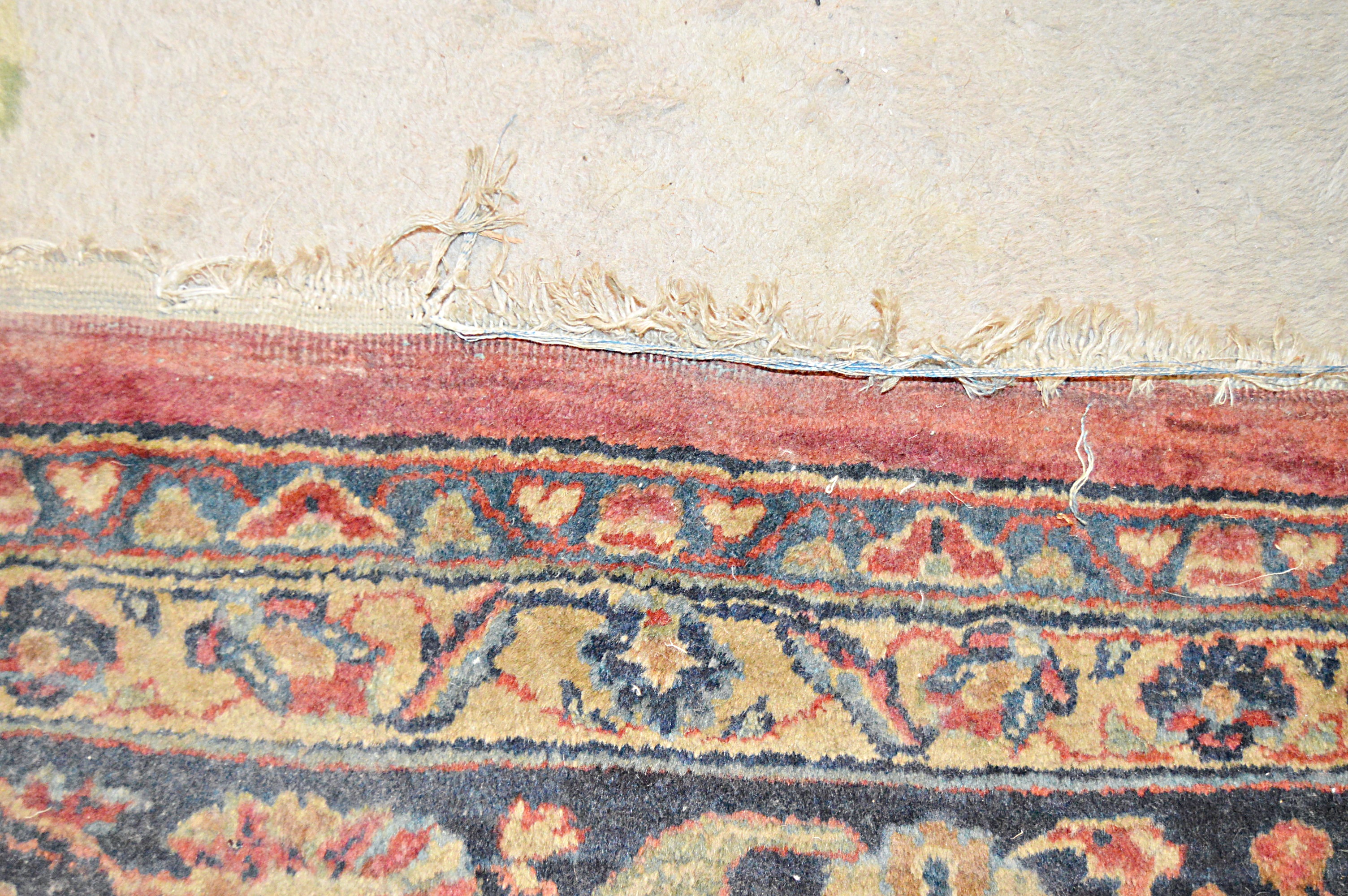 Semi-Antique Handwoven Sarouk Wool Area Rug