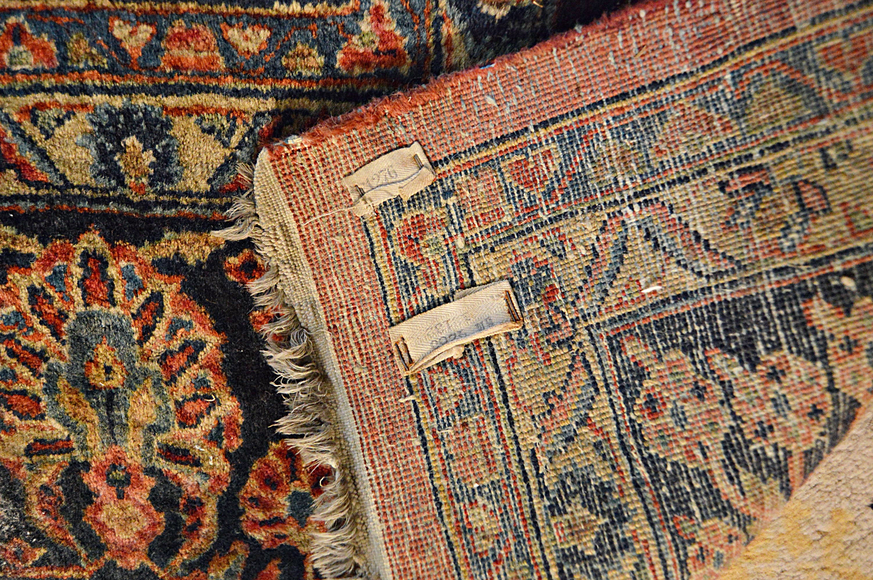 Semi-Antique Handwoven Sarouk Wool Area Rug