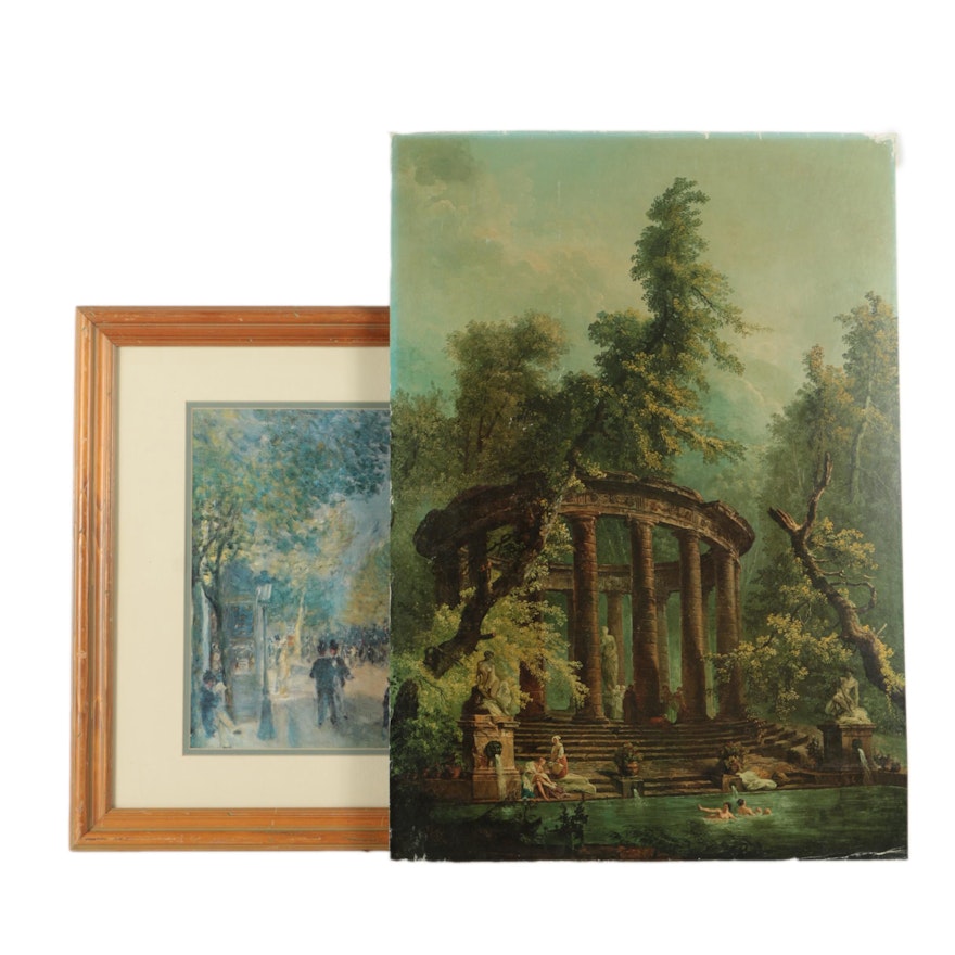 Pair of Offset Lithographs After Hubert Roberts and Pierre-Auguste Renoir