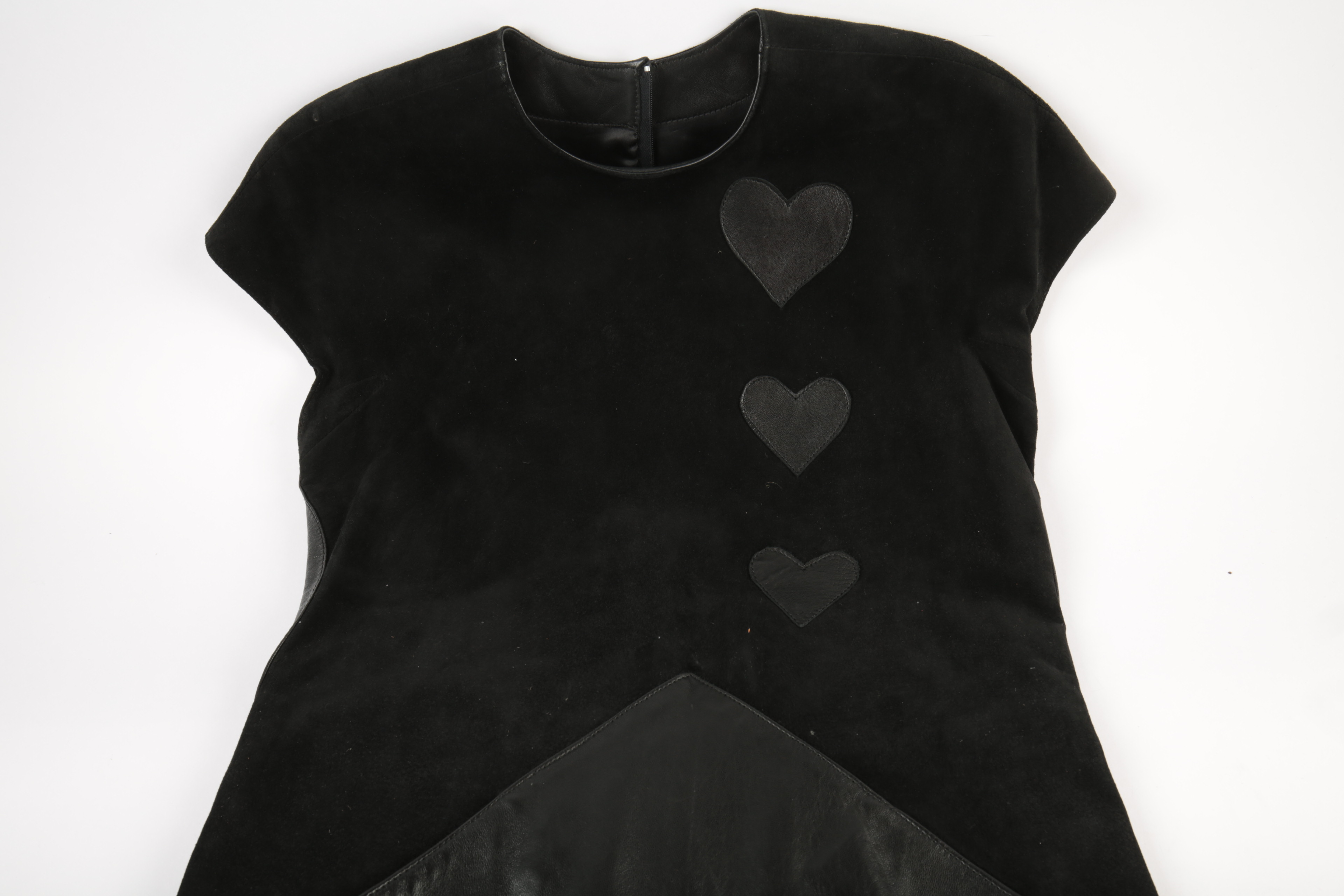 Christian Dior Boutique Fourrure Leather and Suede Heart Dress