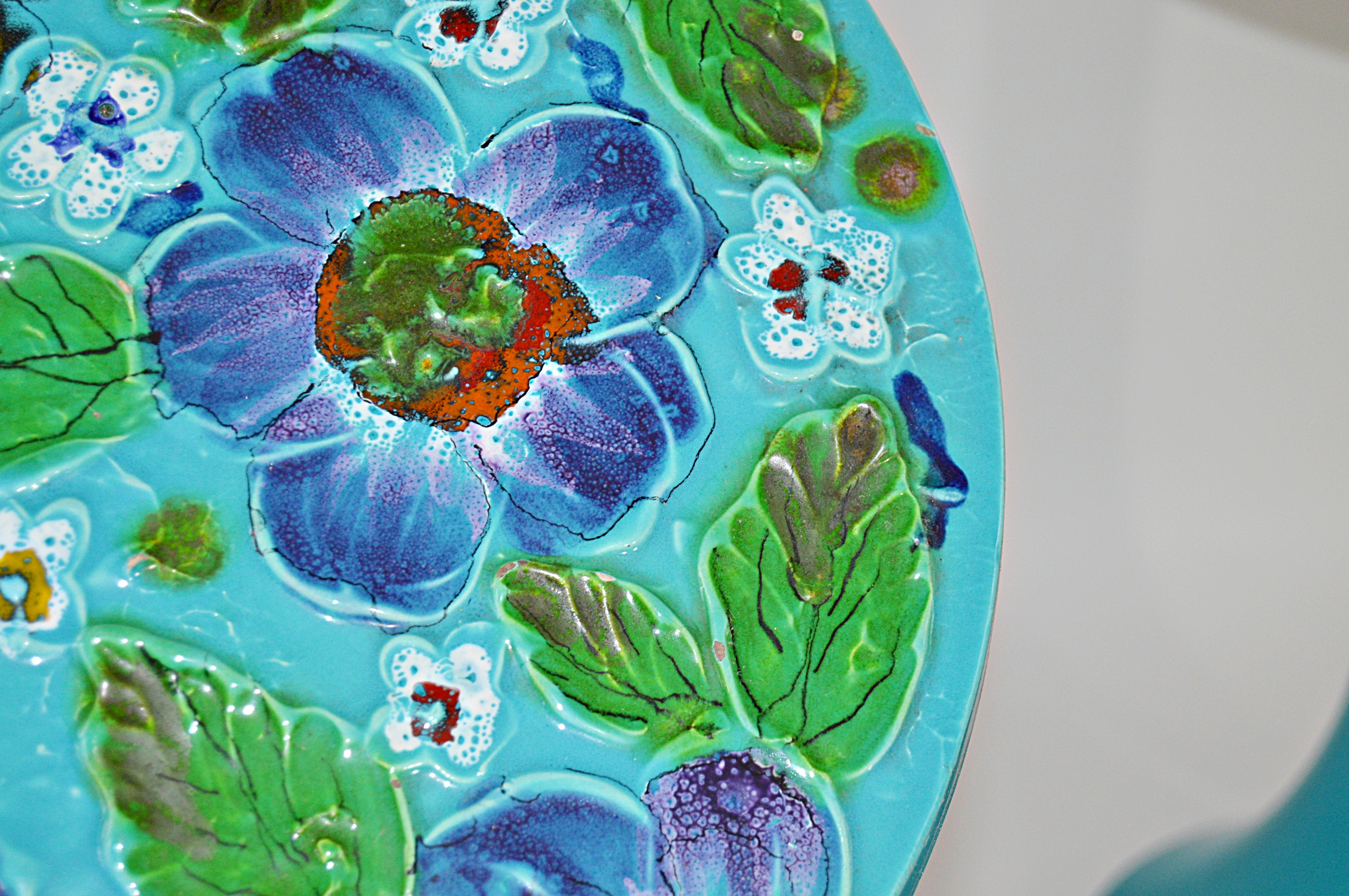 Mid Century Modern Floral-Enameled Tulip Side Tables