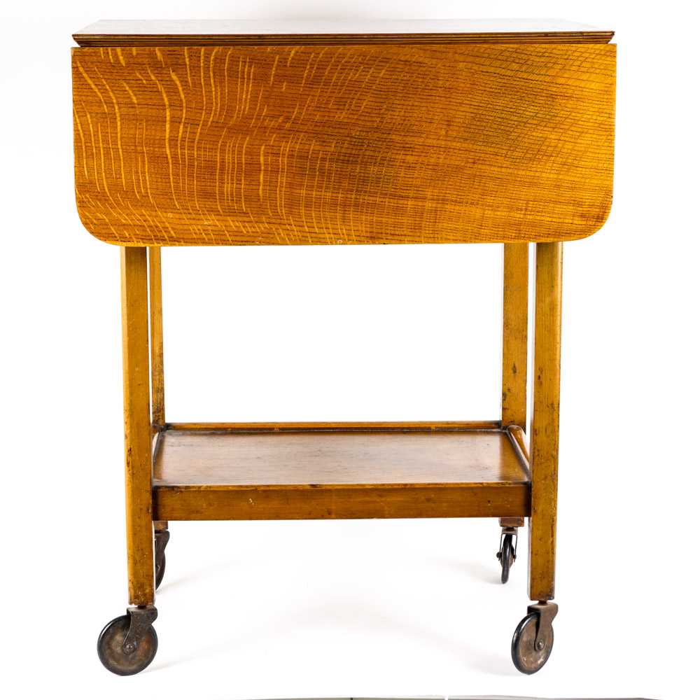 Vintage Wooden Rolling Cart