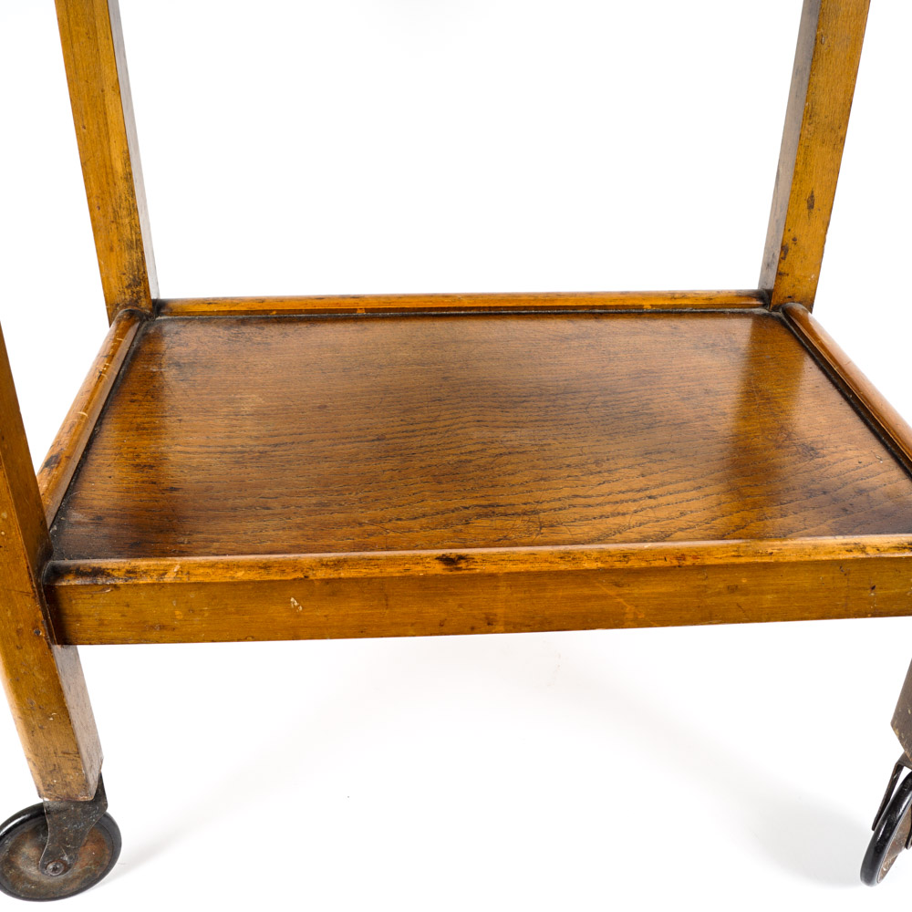 Vintage Wooden Rolling Cart