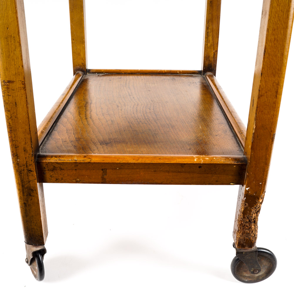 Vintage Wooden Rolling Cart