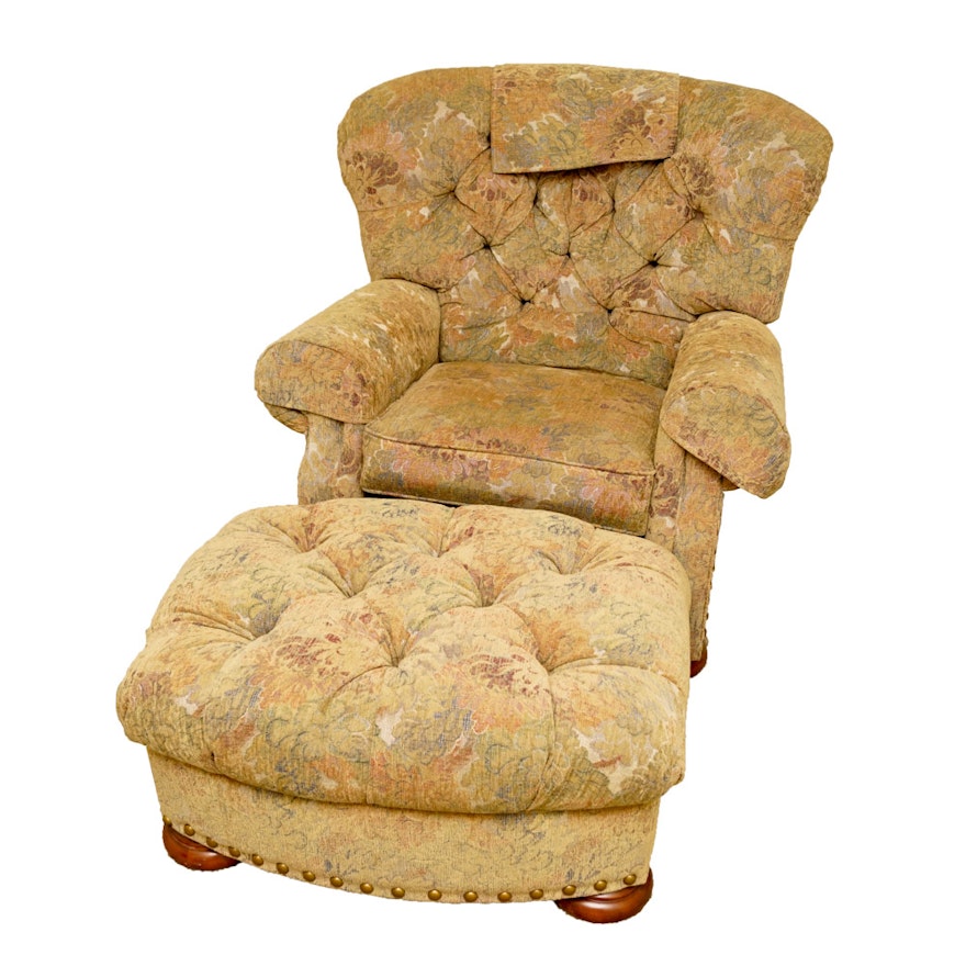 La-Z-Boy Upholstered Arm Chair with Matching Ottoman