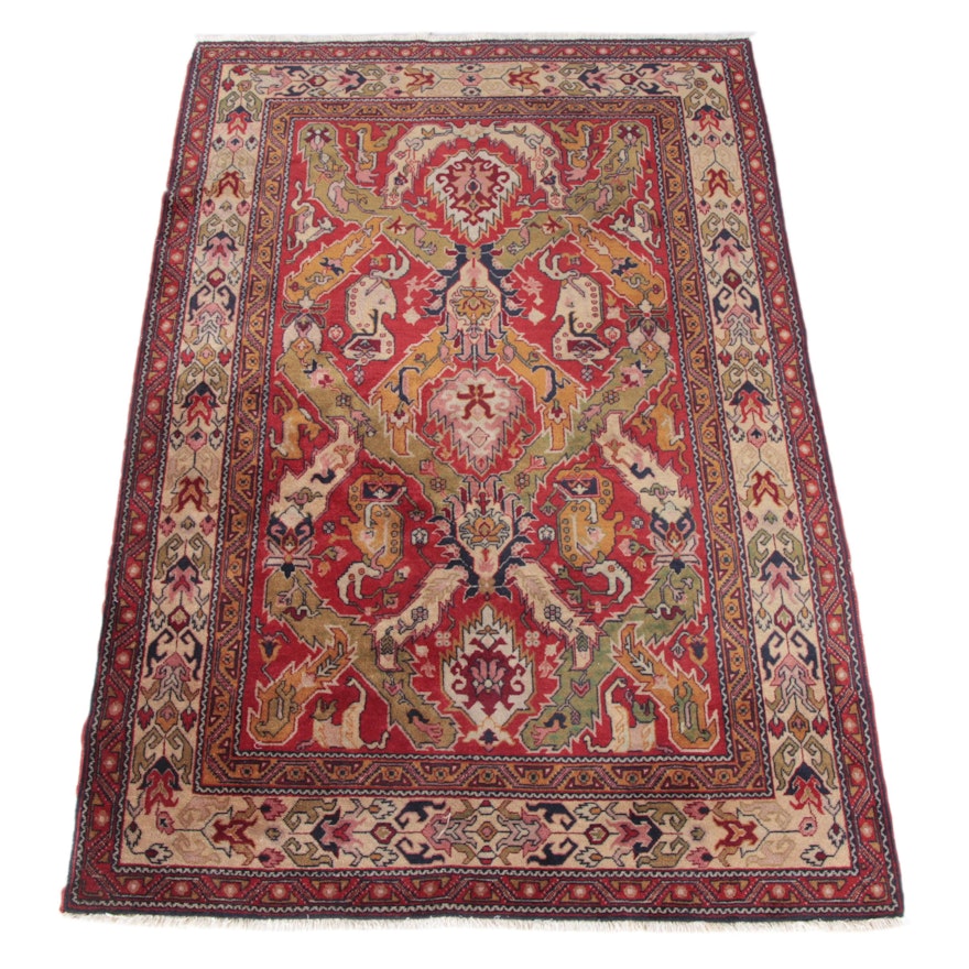 Hand-Knotted Indo-Persian Wool Area Rug