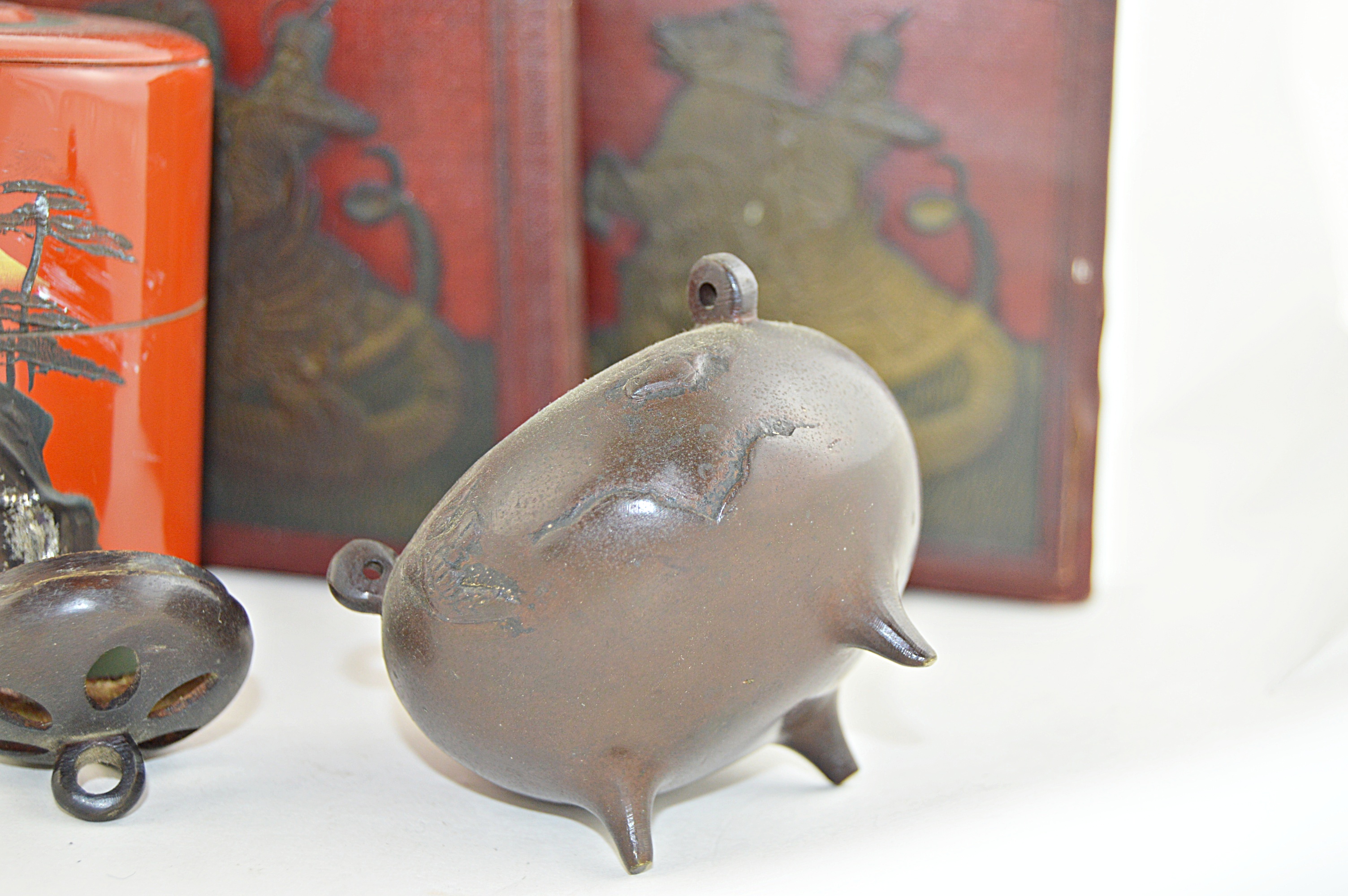 Vintage Asian Collectibles with Japanese Lacquerware