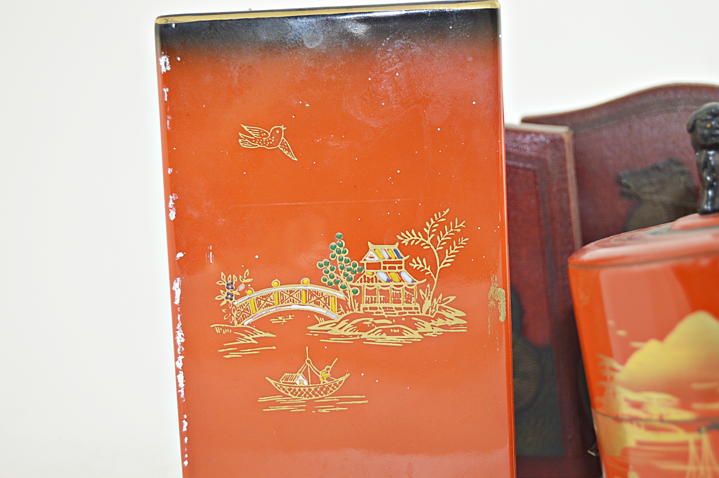 Vintage Asian Collectibles with Japanese Lacquerware