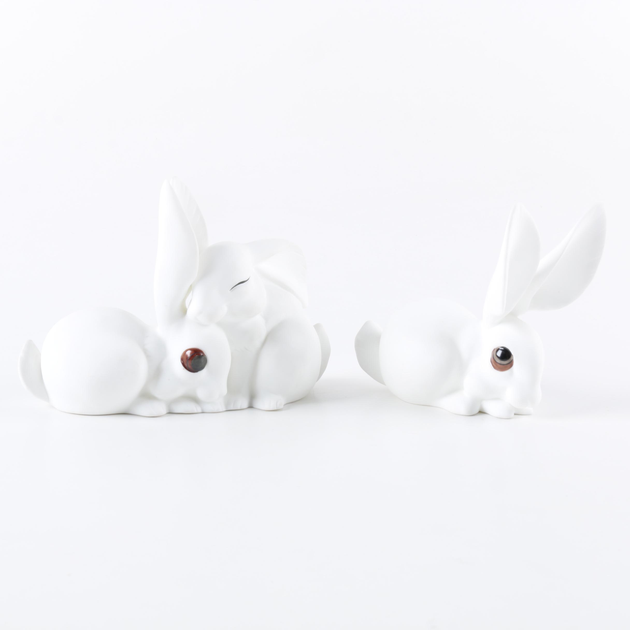 George Good Bone China Rabbit Figurines