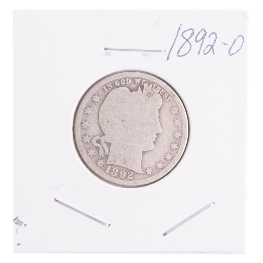 1892-O Barber Quarter Dollar