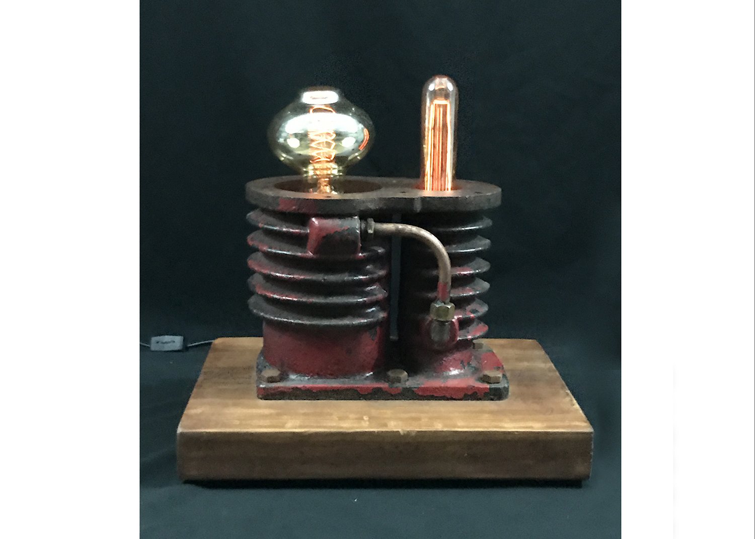 Steampunk Style Re-purposed Materials Table Lamp