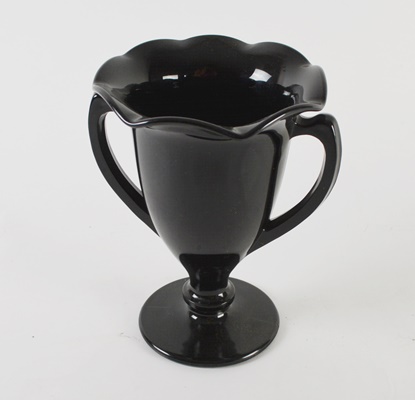 Vintage Black Glass and White Porcelain Tableware