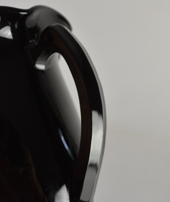 Vintage Black Glass and White Porcelain Tableware