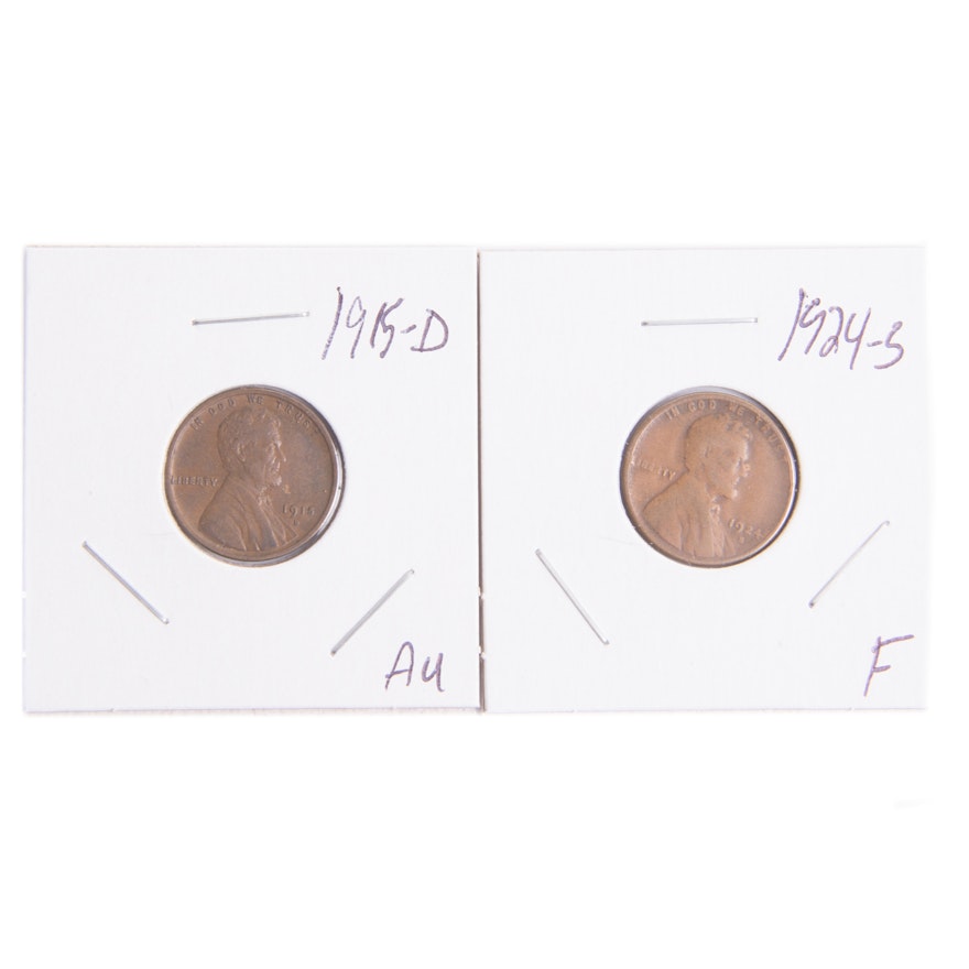1915-D and 1924-S Lincoln Wheat Cents
