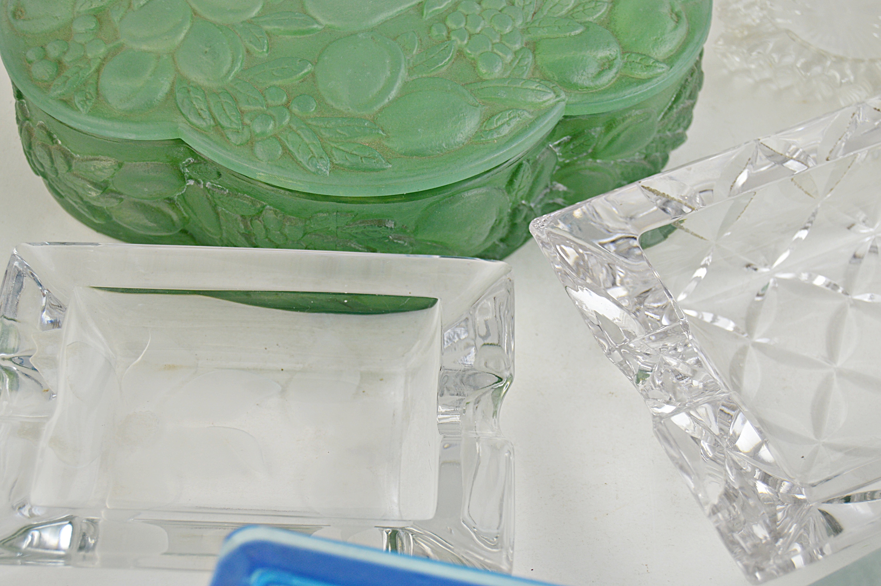 Vintage Glassware with Mary Gregory Trinket Box