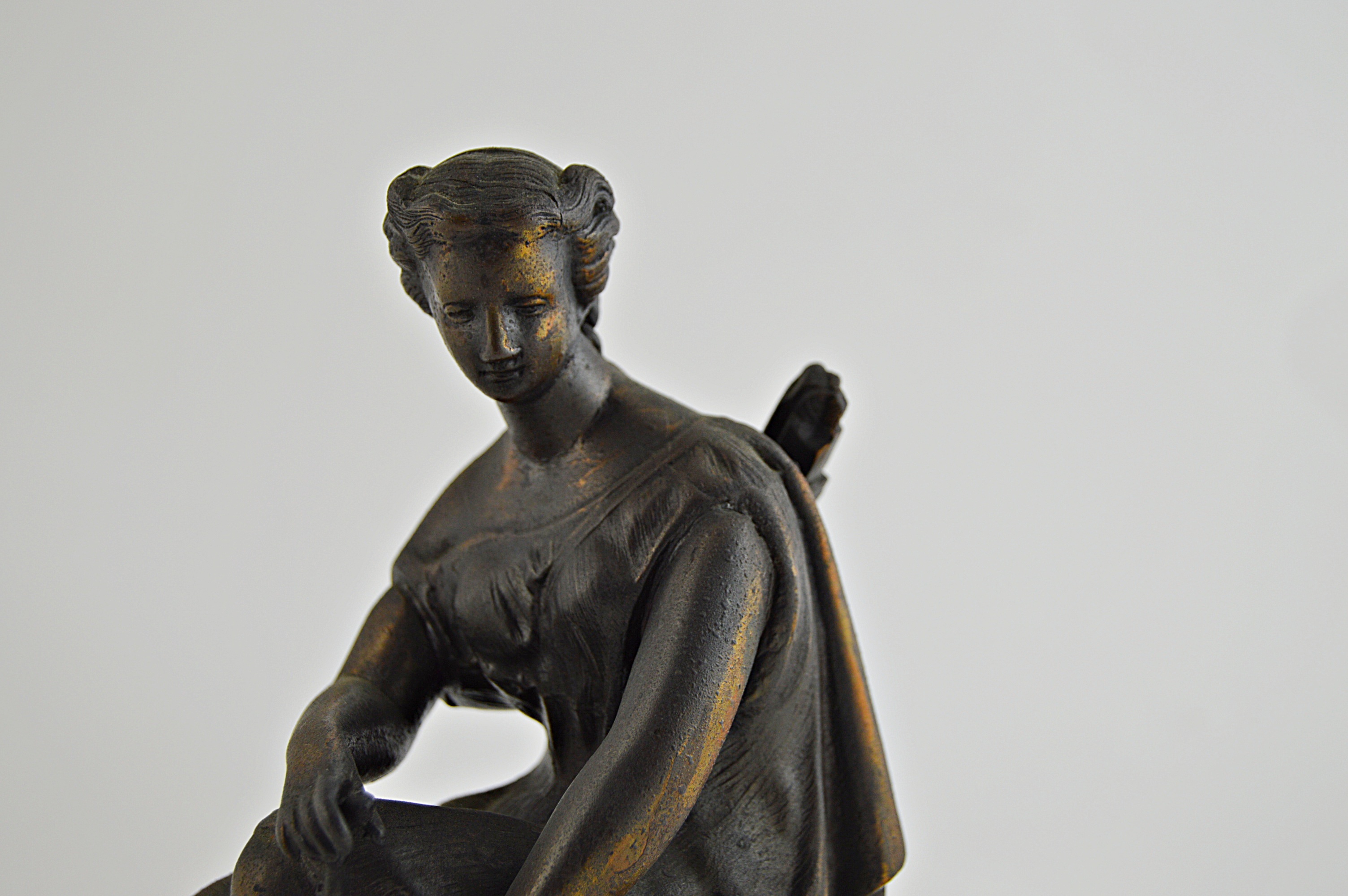 Vintage Bronze Tone Statue of Artemis