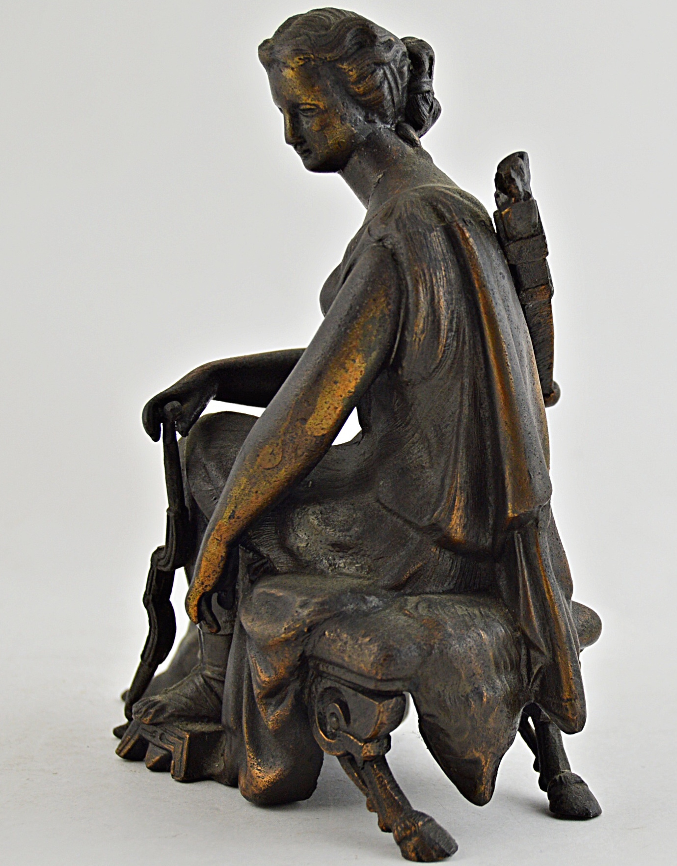Vintage Bronze Tone Statue of Artemis