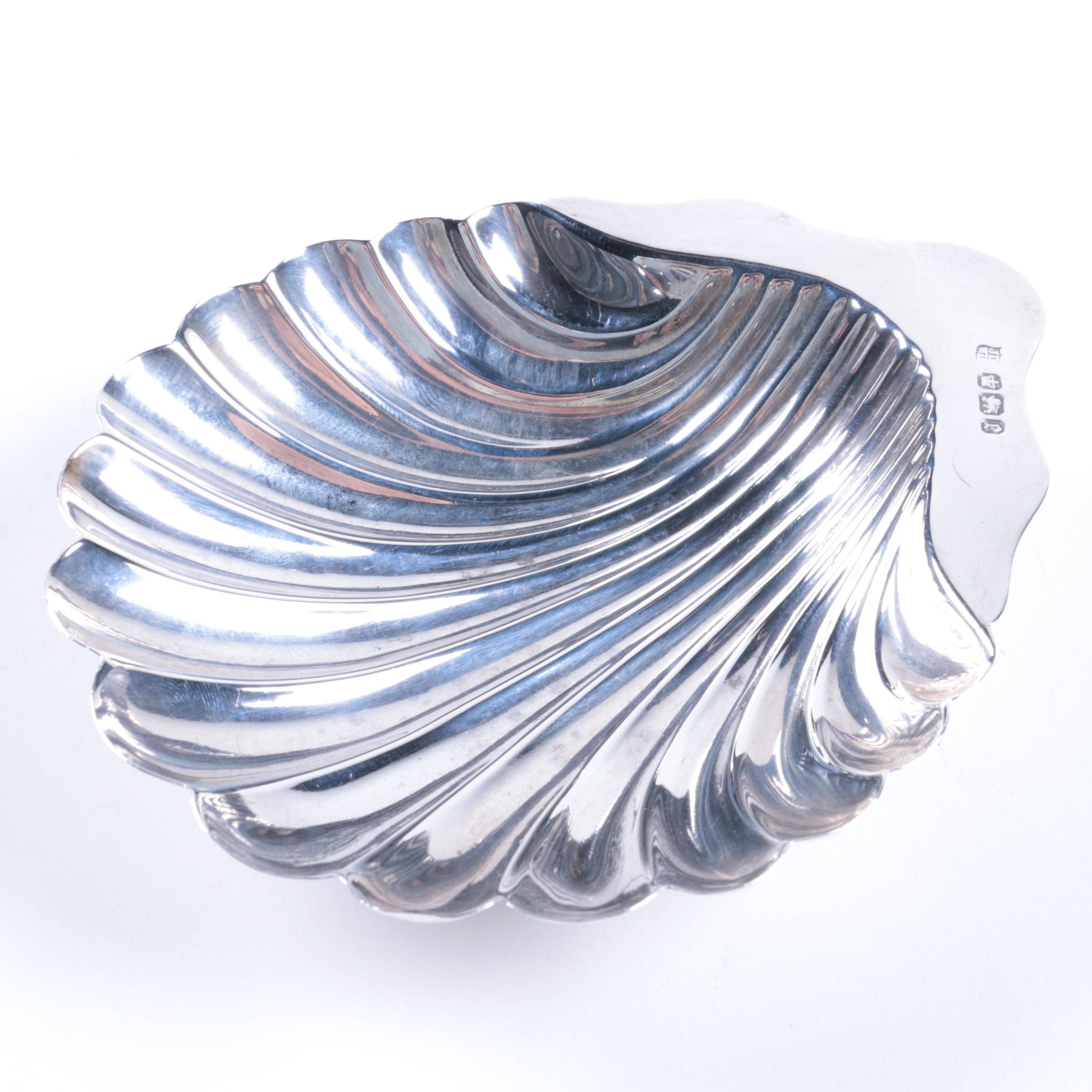1897 John & William Deakin Sterling Silver Scallop Shell Dish