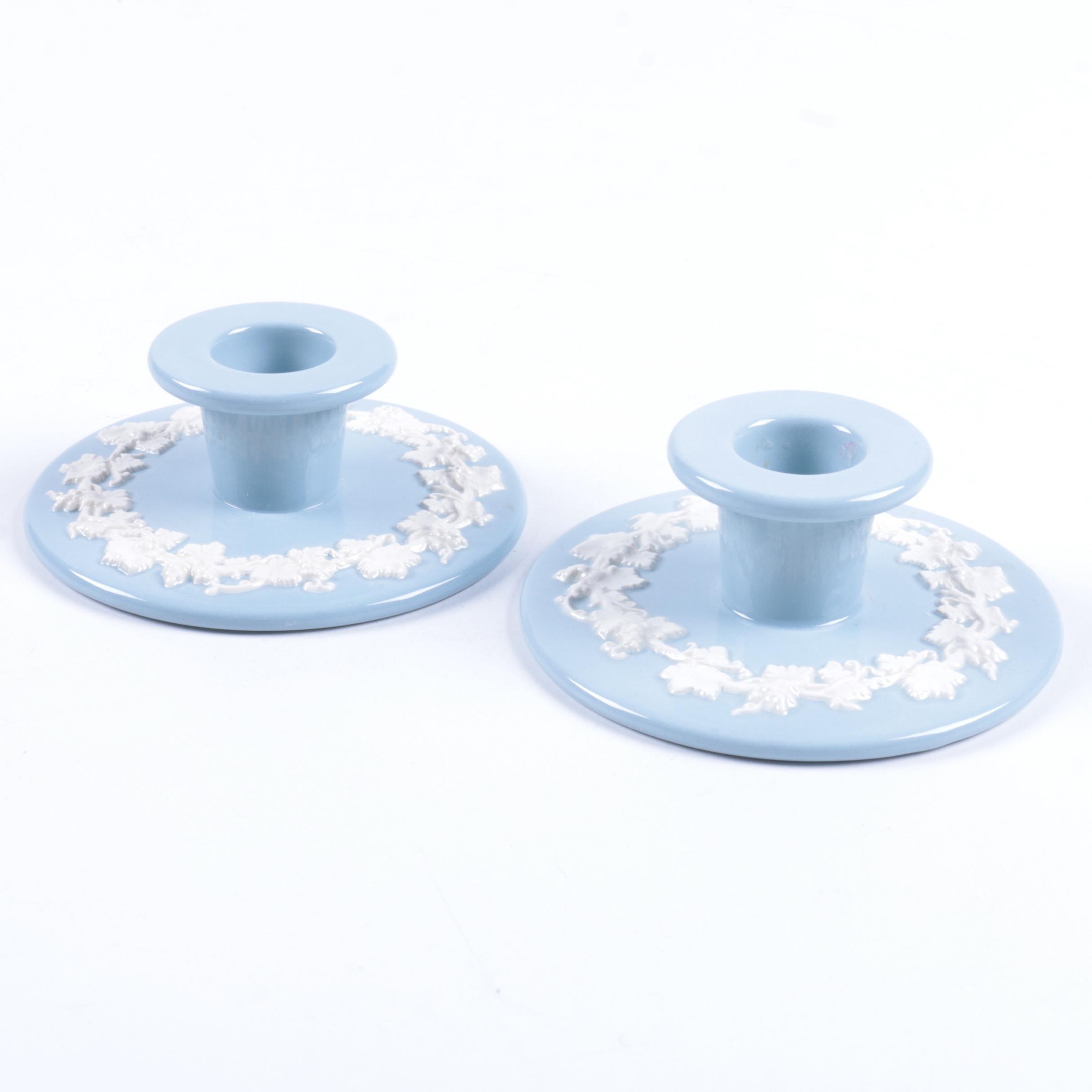 Wedgwood Queen's Ware Candle Holders
