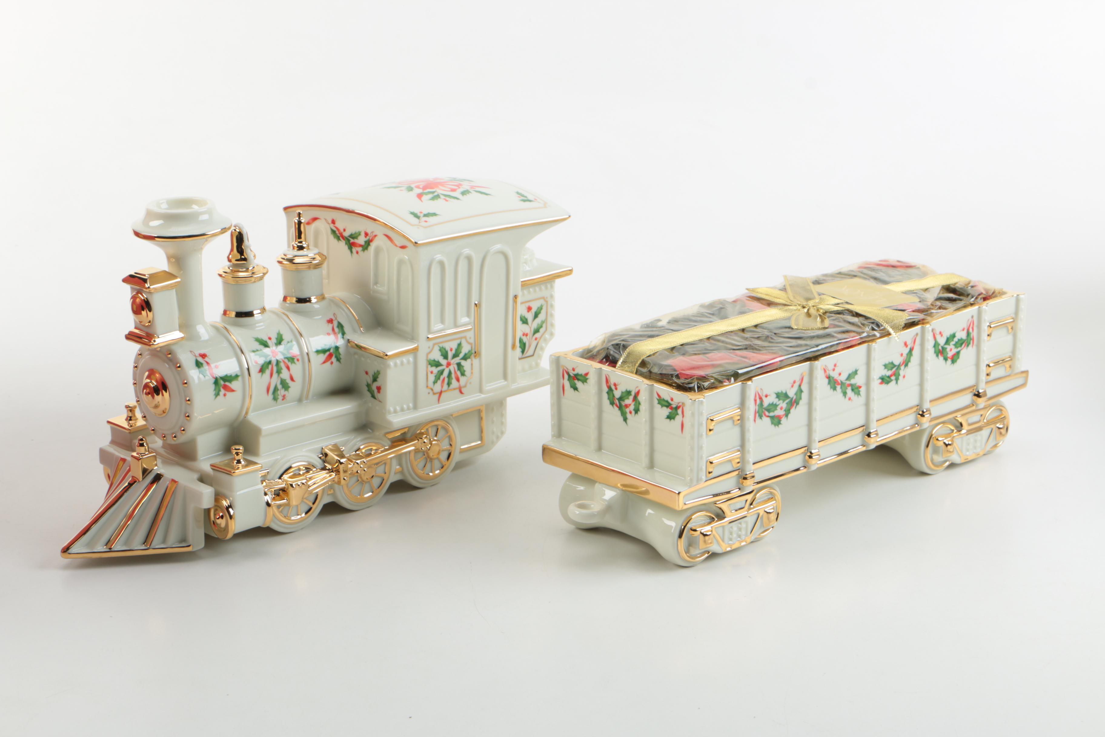Lenox "Holiday Junction" Train Engine with Wagon