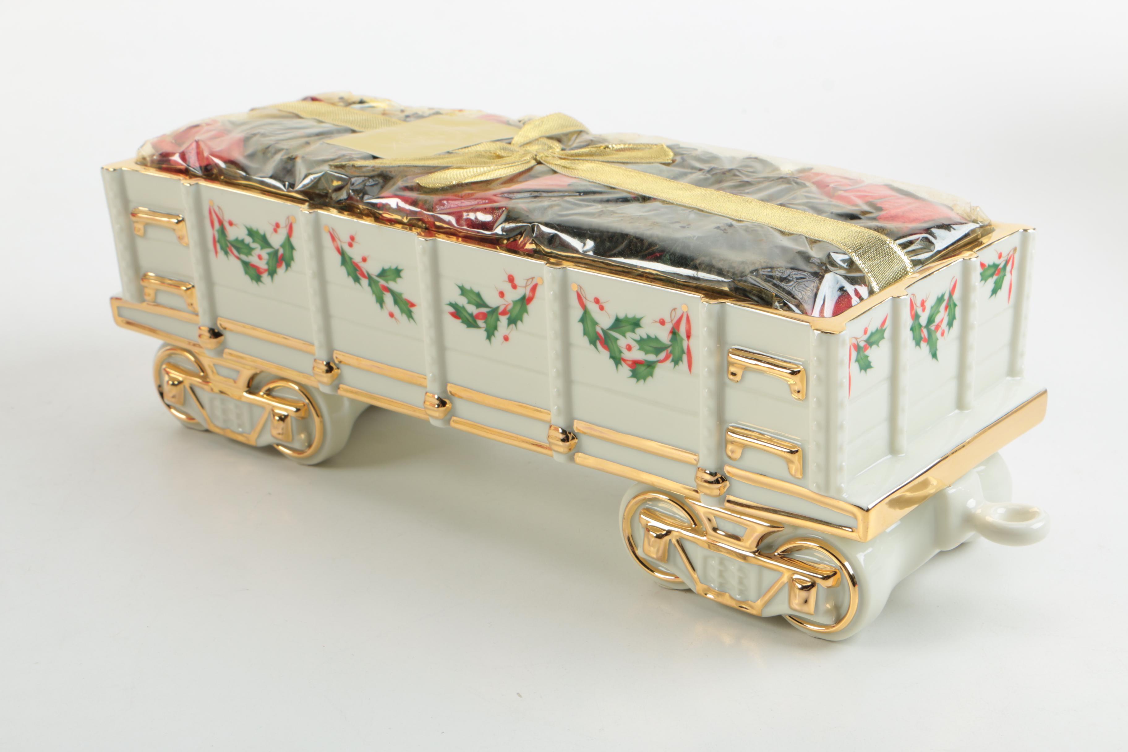 Lenox "Holiday Junction" Train Engine with Wagon