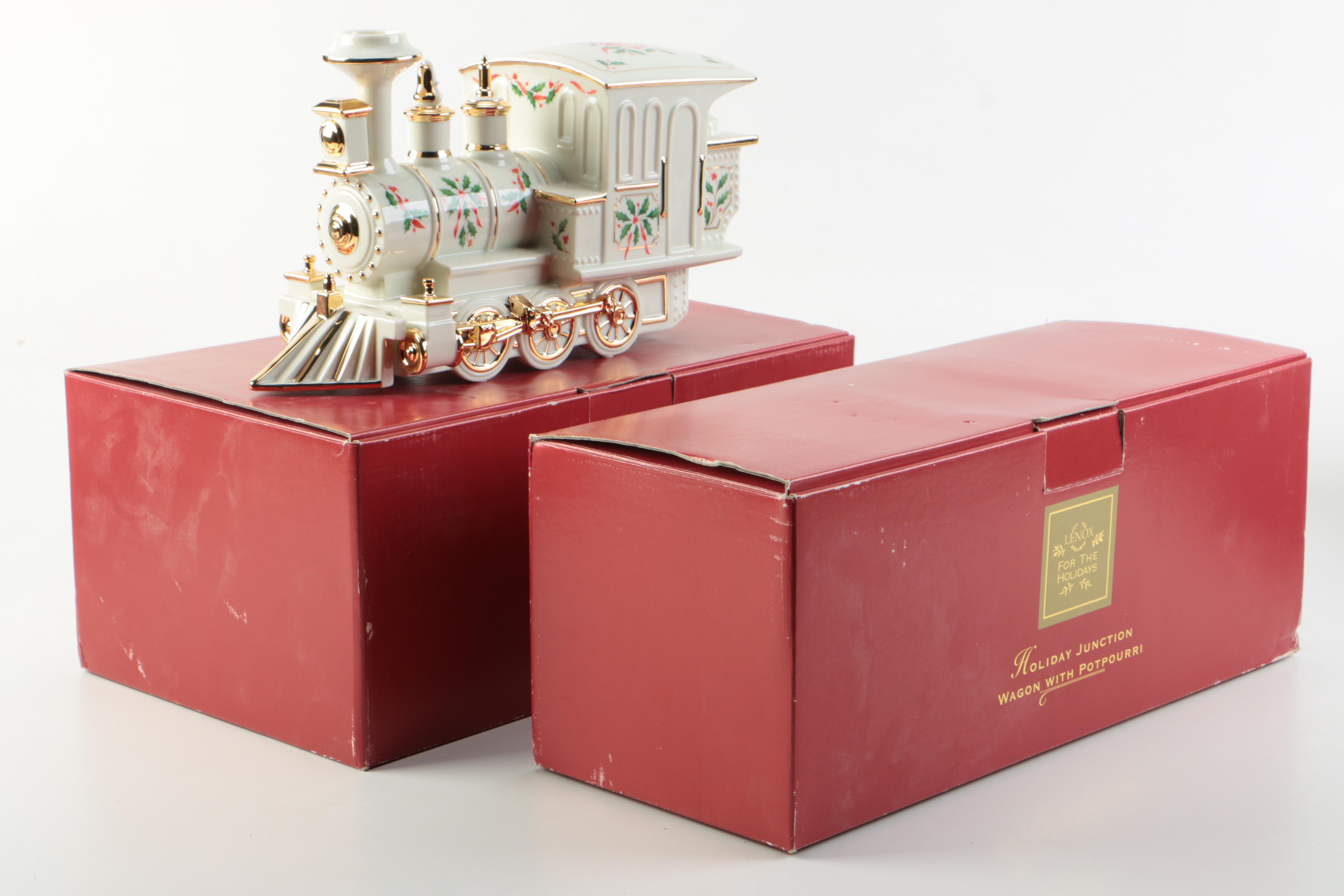 Lenox "Holiday Junction" Train Engine with Wagon