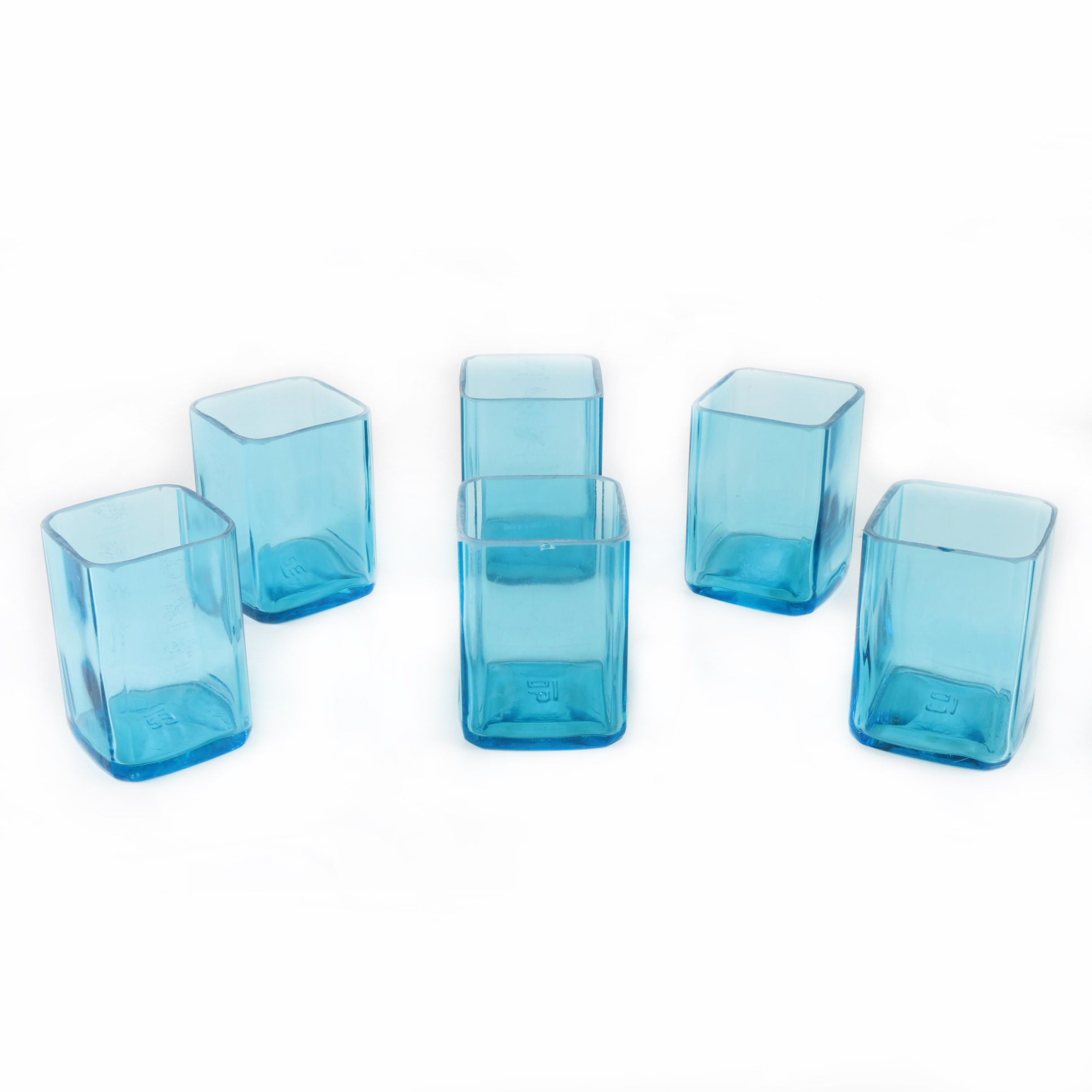 Decorative Blue Glass Cups
