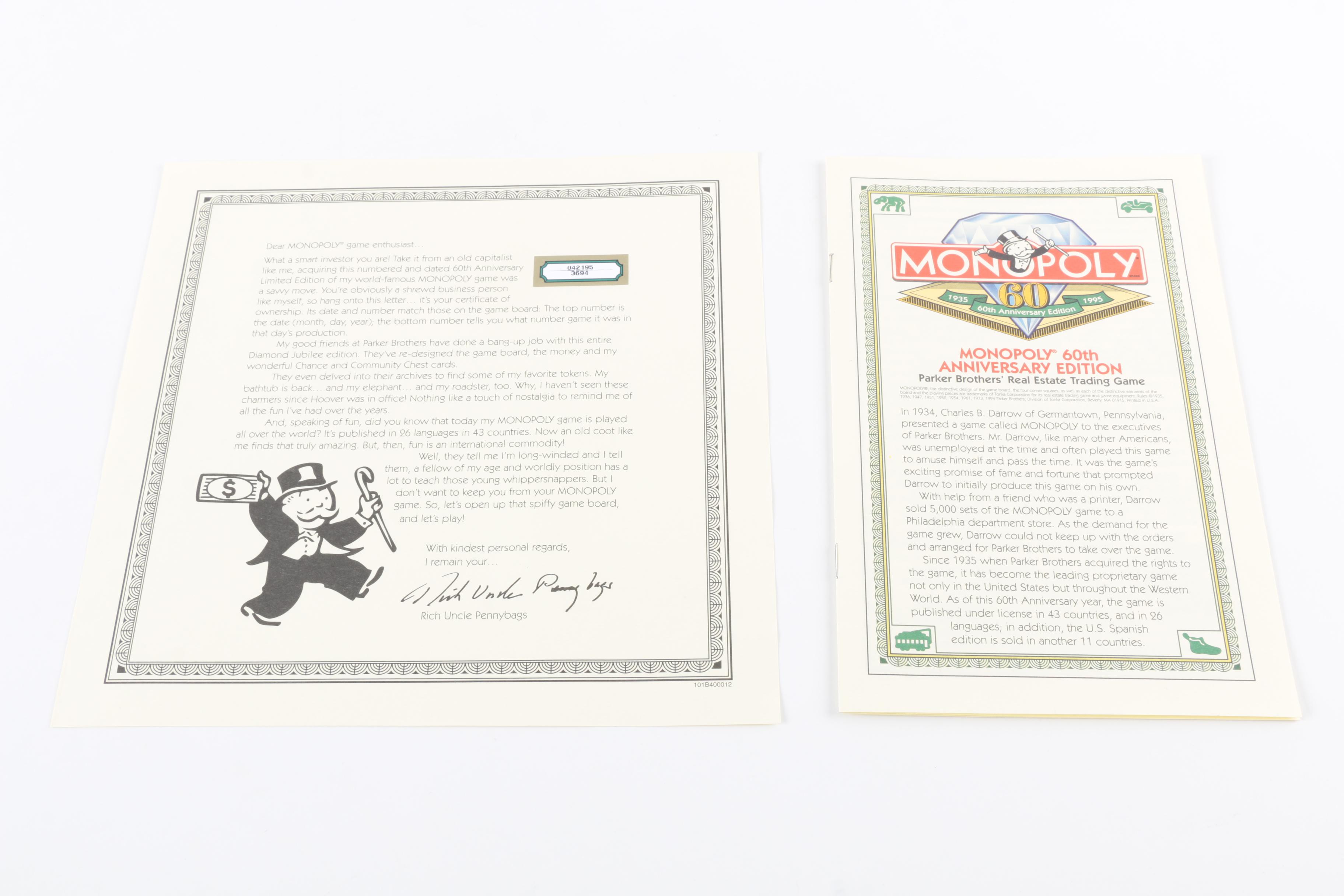 "Monopoly" 60th Anniversary and "Disney Trivia Game"