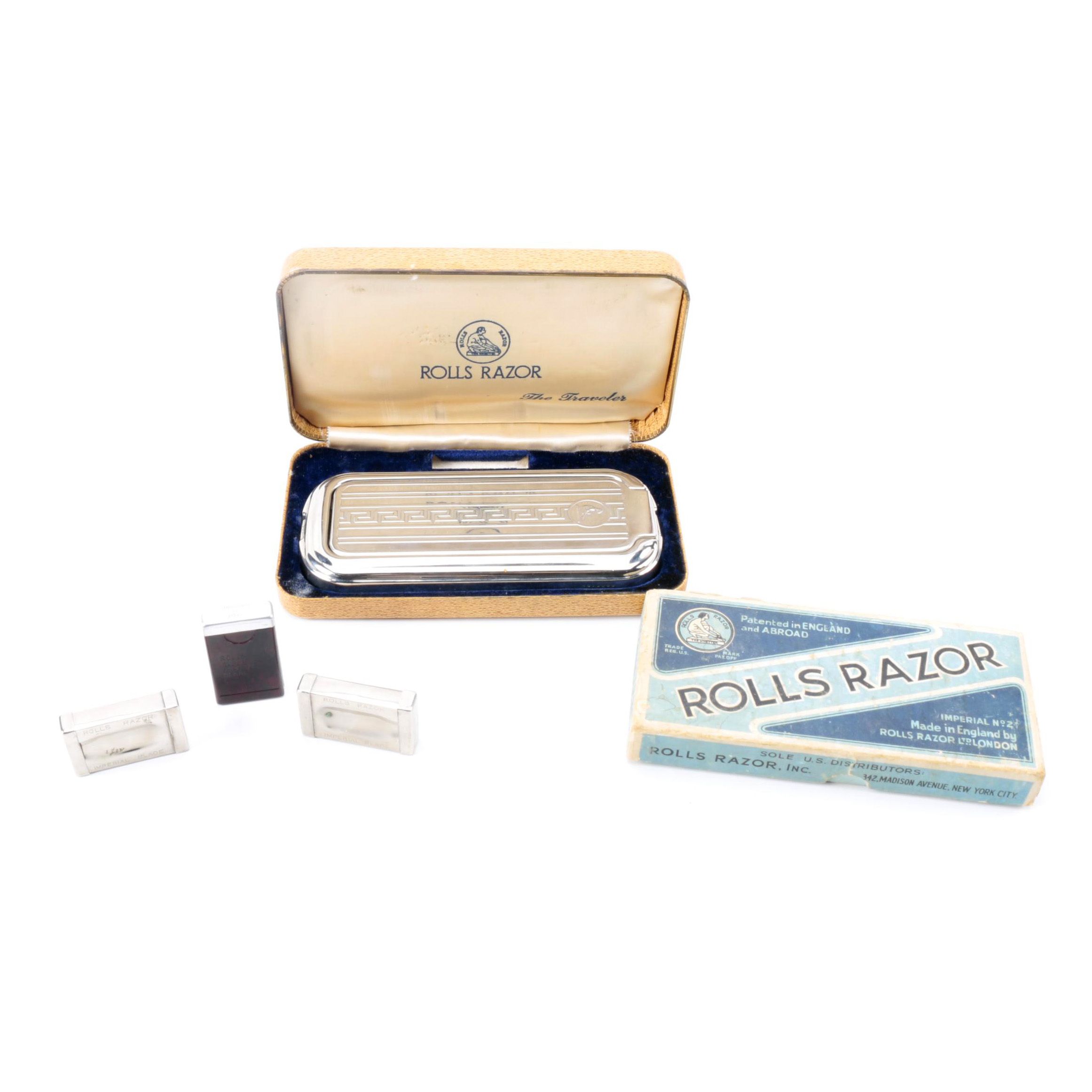 Vintage "The Traveler" Rolls Razor and Blades