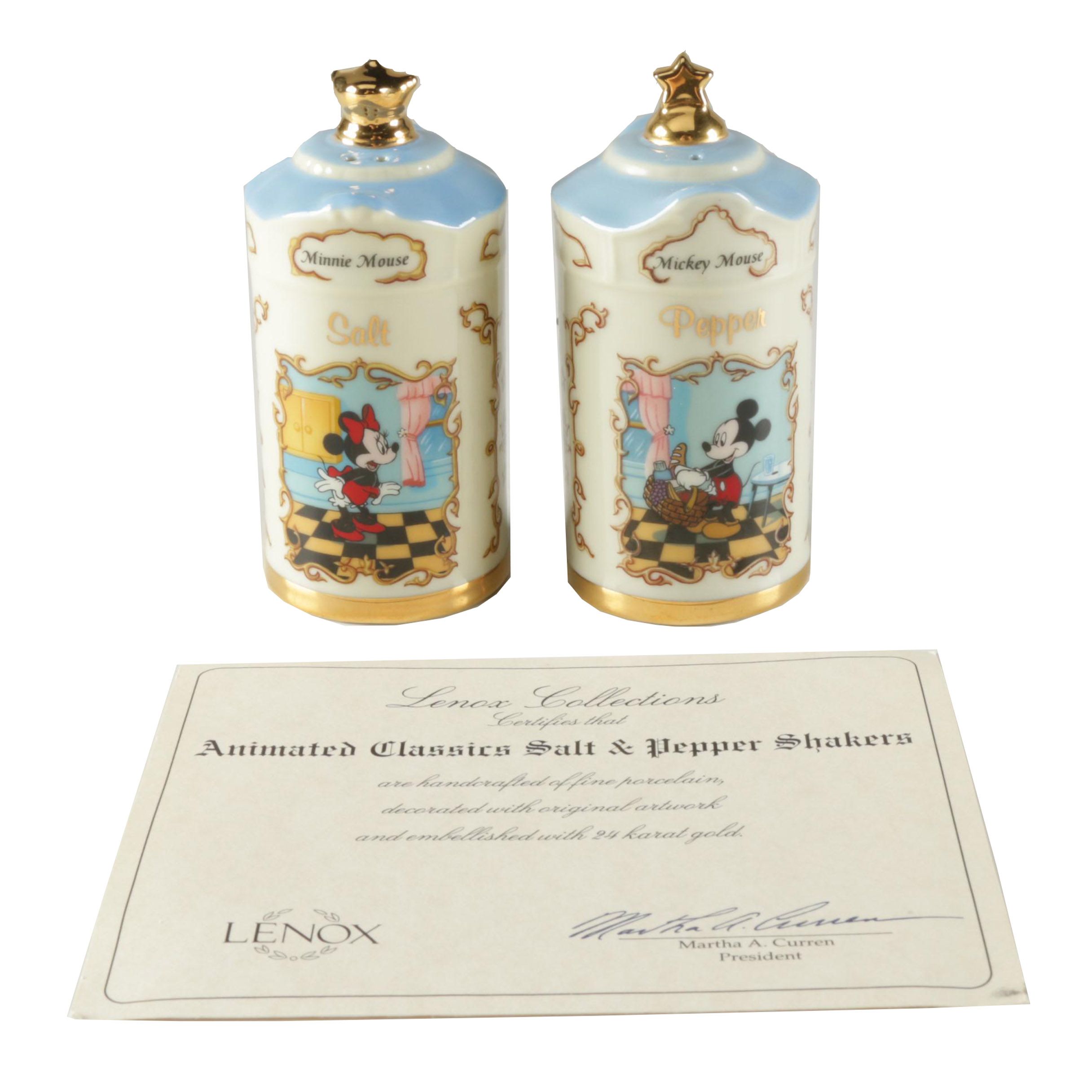 Lenox Mickey and Minnie Mouse Salt and Pepper Shakers