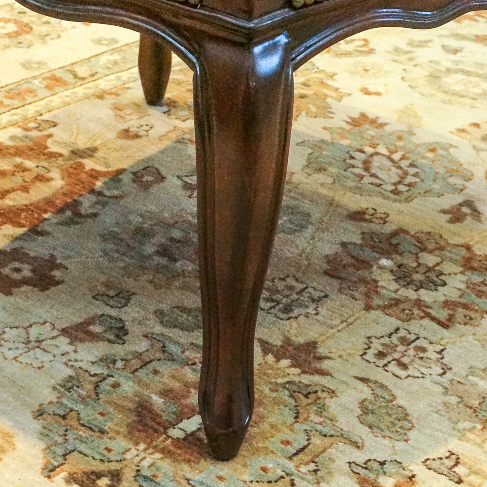 Louis XV Style Leather and Wood Dining Chair Set