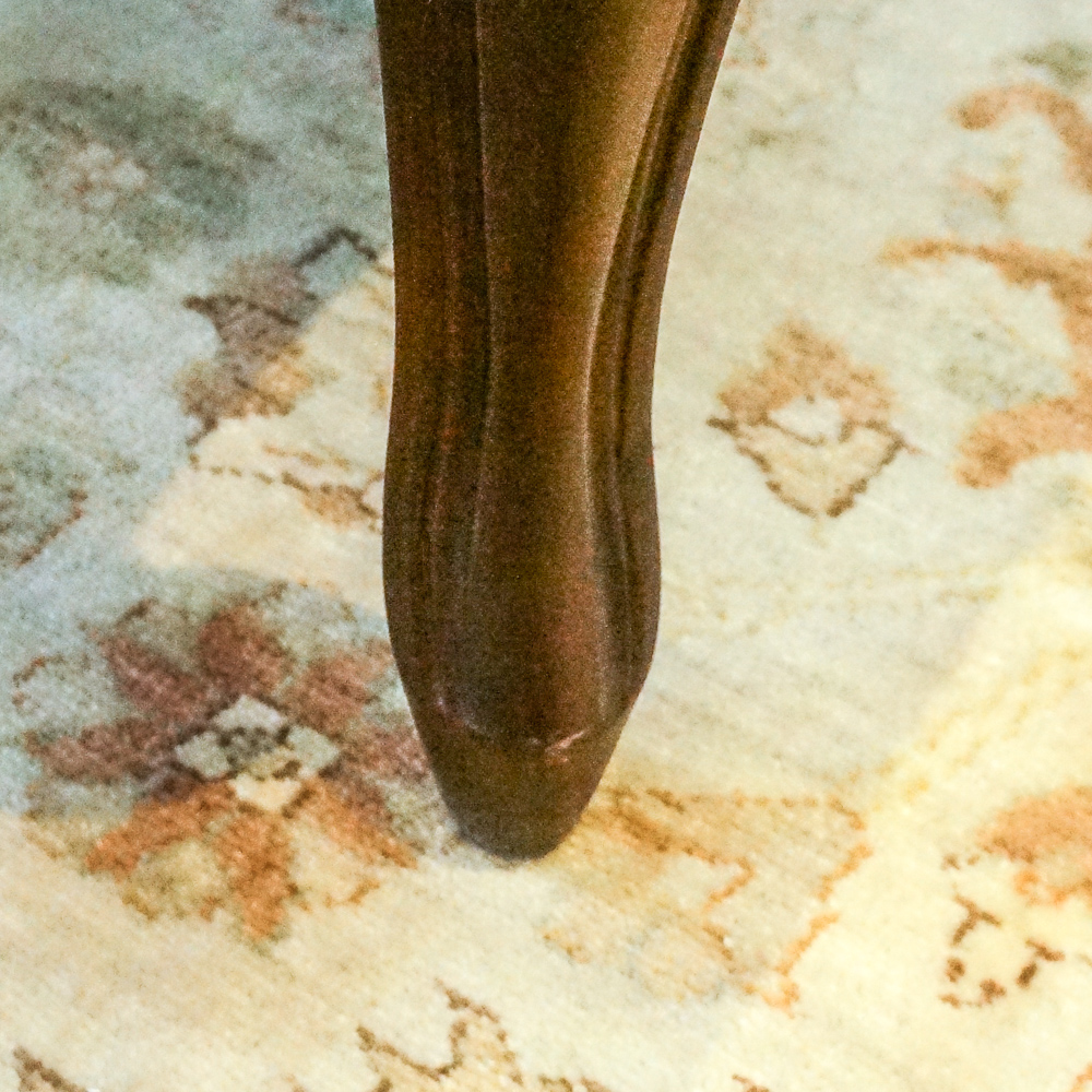 Louis XV Style Leather and Wood Dining Chair Set