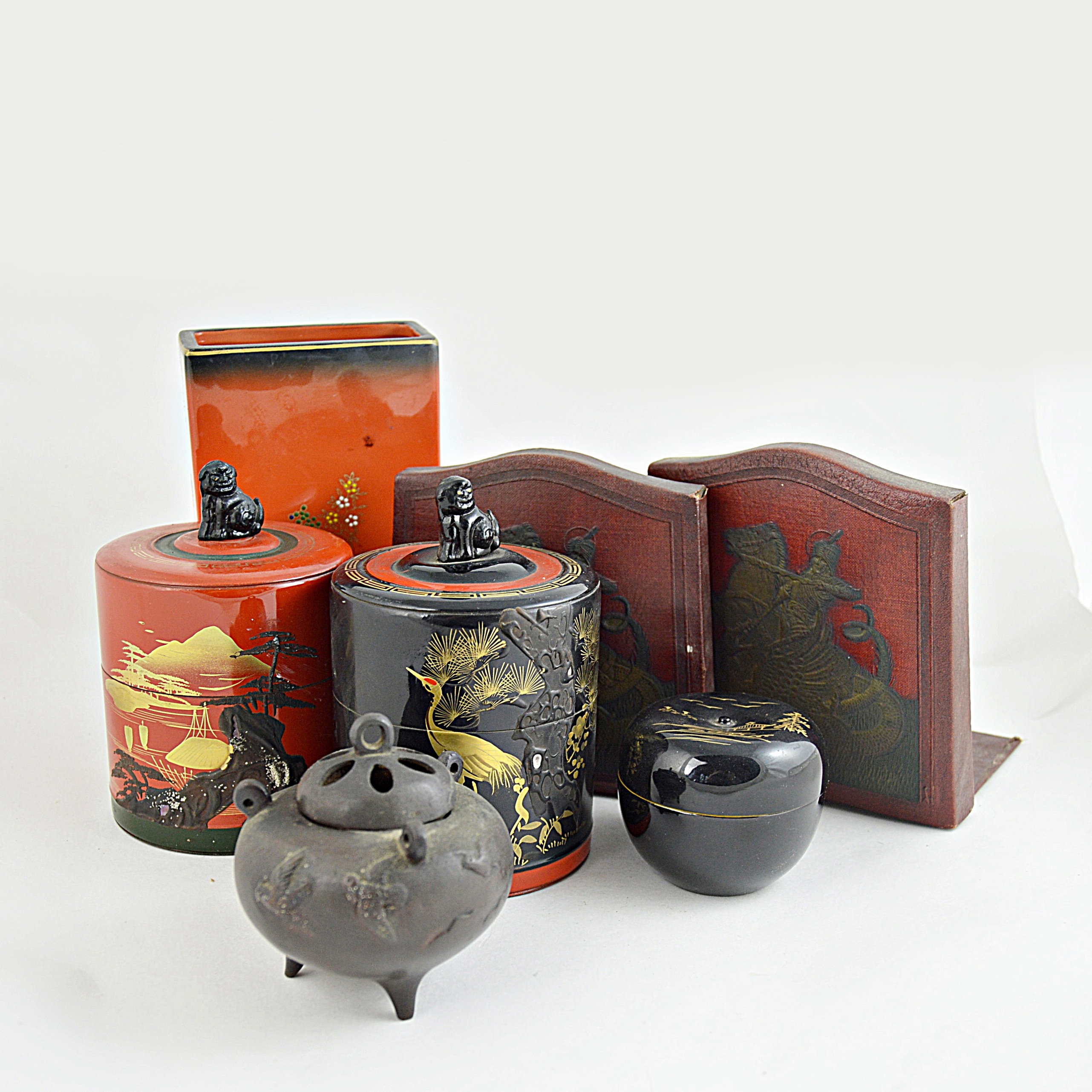 Vintage Asian Collectibles with Japanese Lacquerware