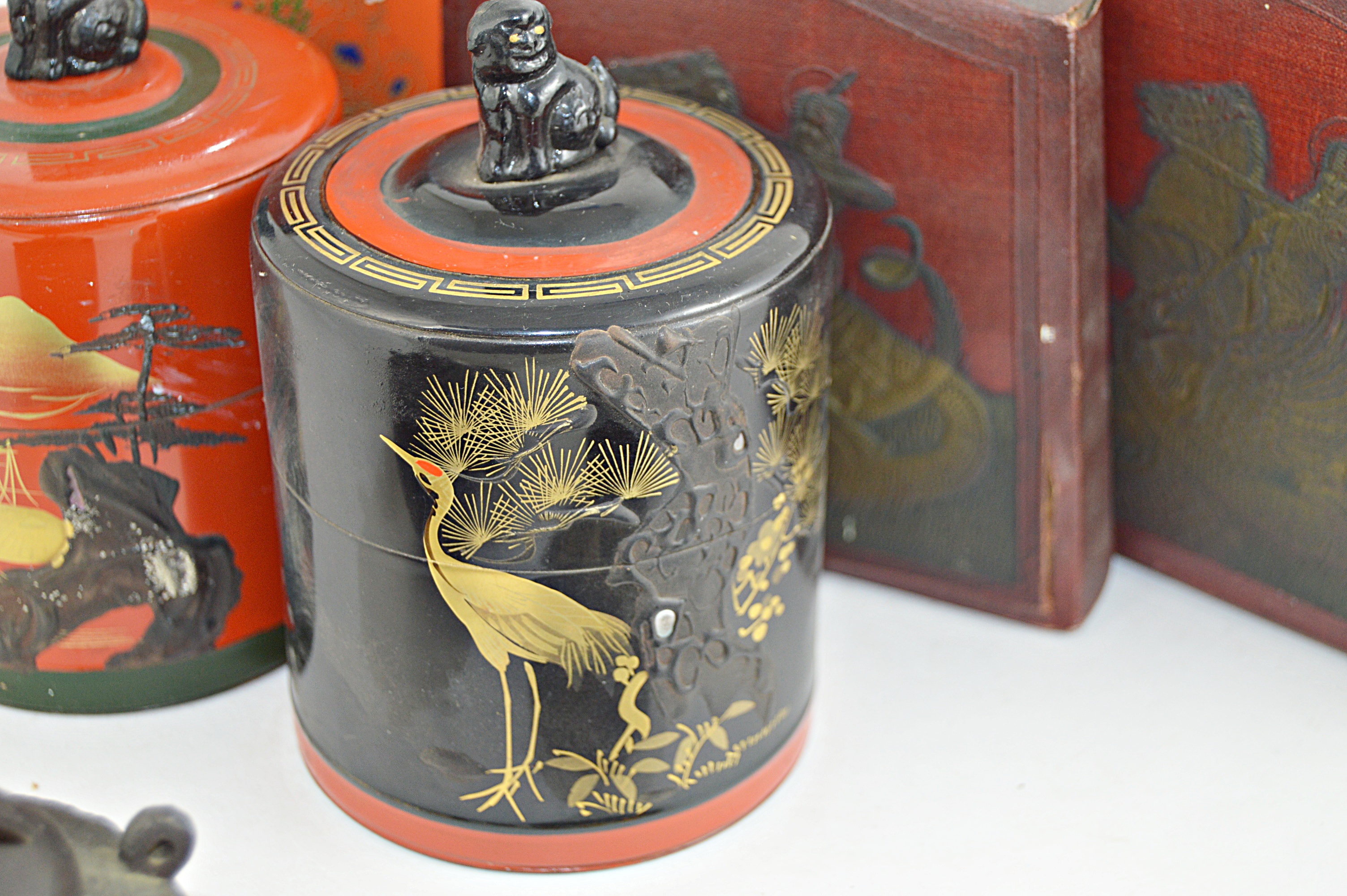 Vintage Asian Collectibles with Japanese Lacquerware