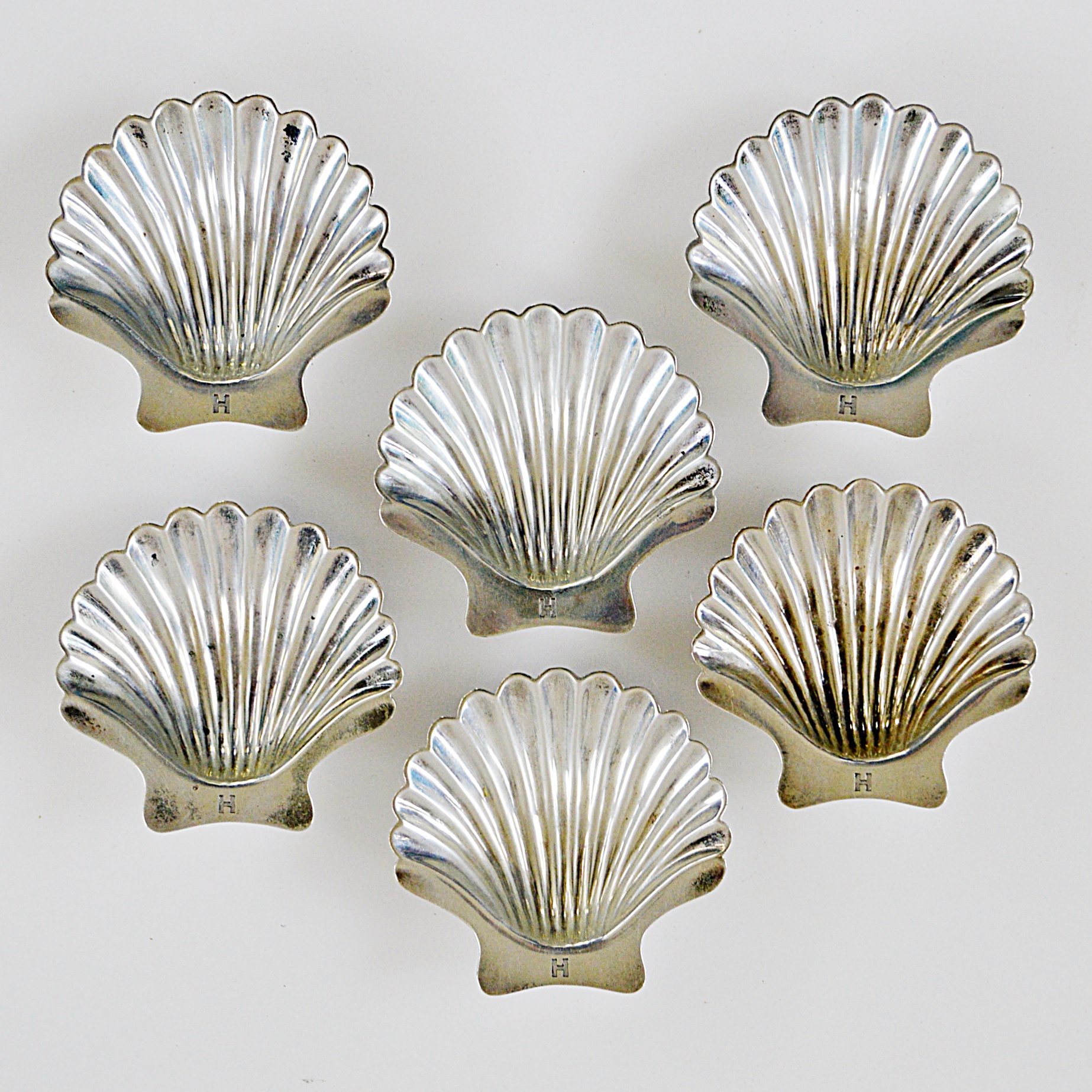 Set of Tiffany & Co. Sterling Silver Scallop Shell Nut Dishes