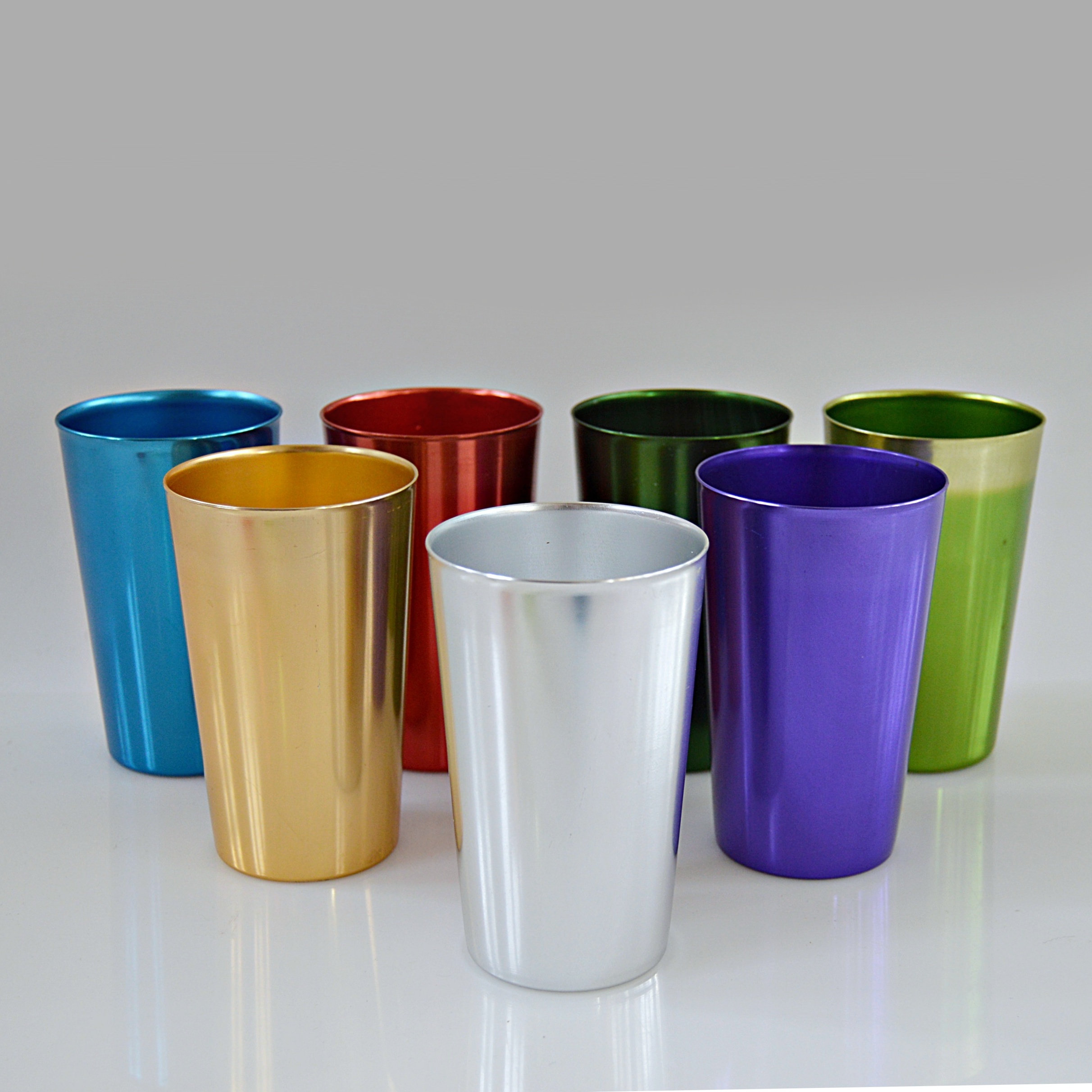 Mid Century Modern Bascal Anodized Aluminum Tumblers