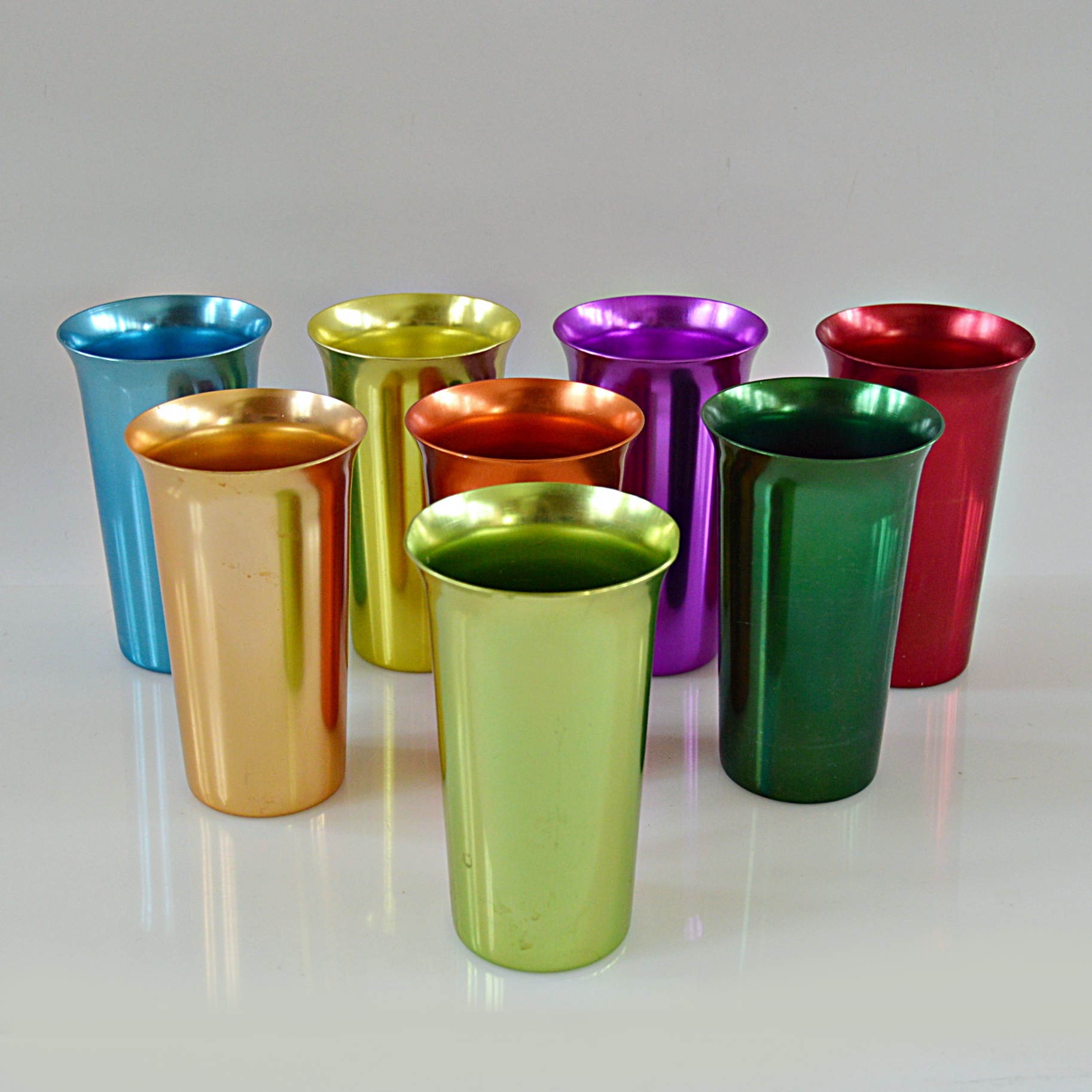 Mid Century Modern Anodized Aluminum Tumblers