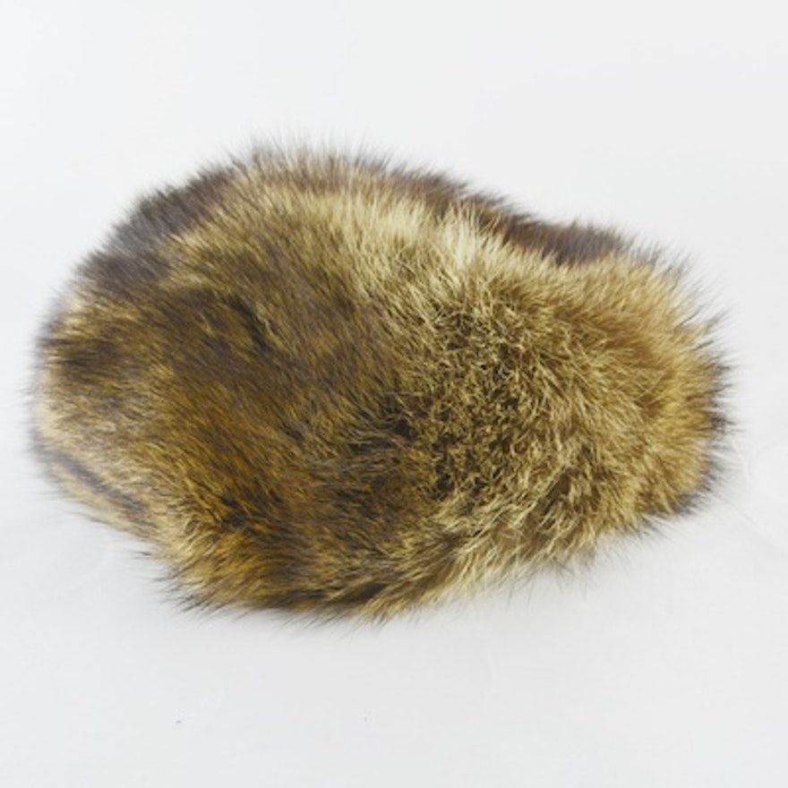 Vintage Marché Raccoon Fur Hat