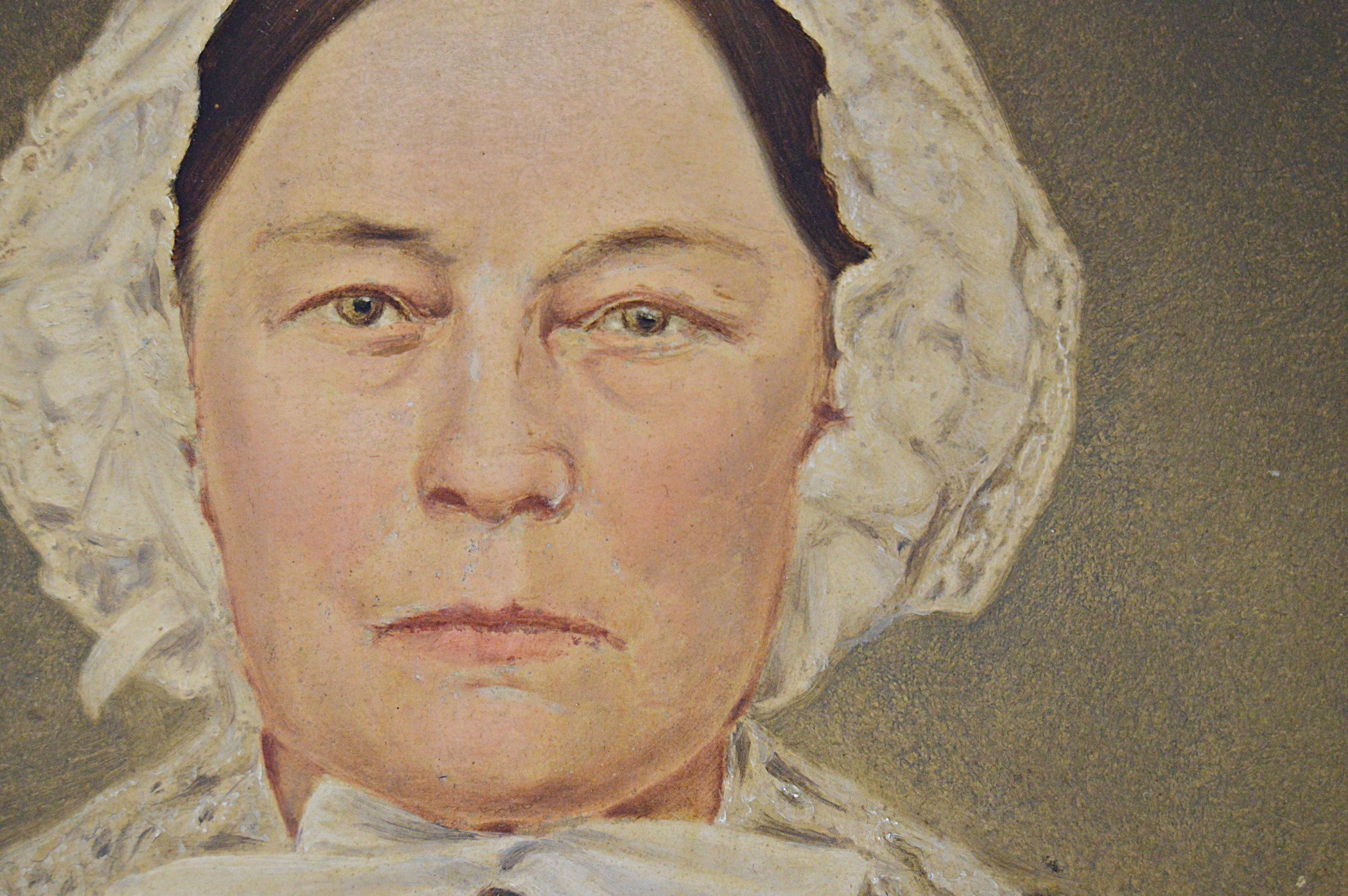 Antique Oil on Canvas Portrait of a 19th Century Woman