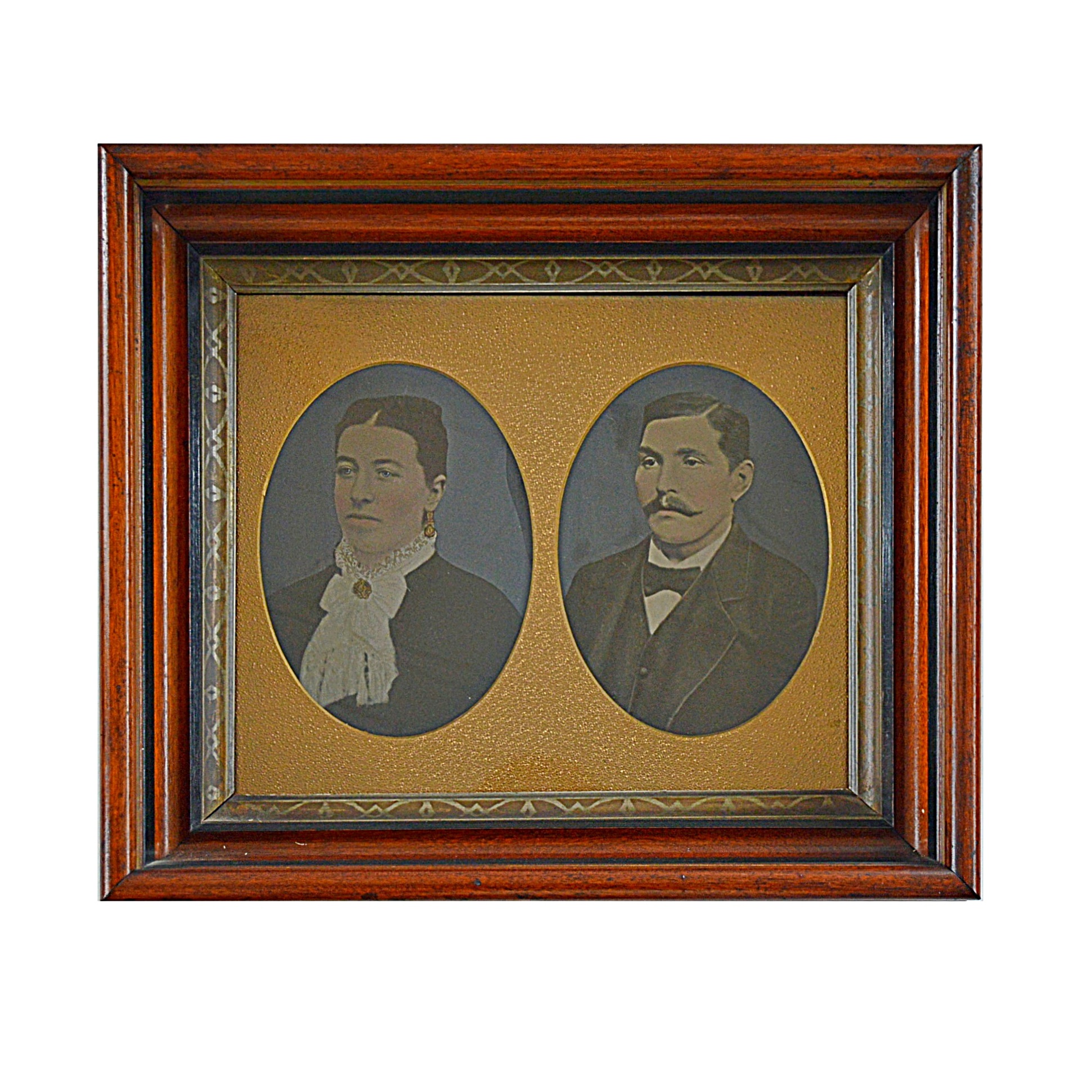 Antique Photographic Portraits of a 19th Century Couple