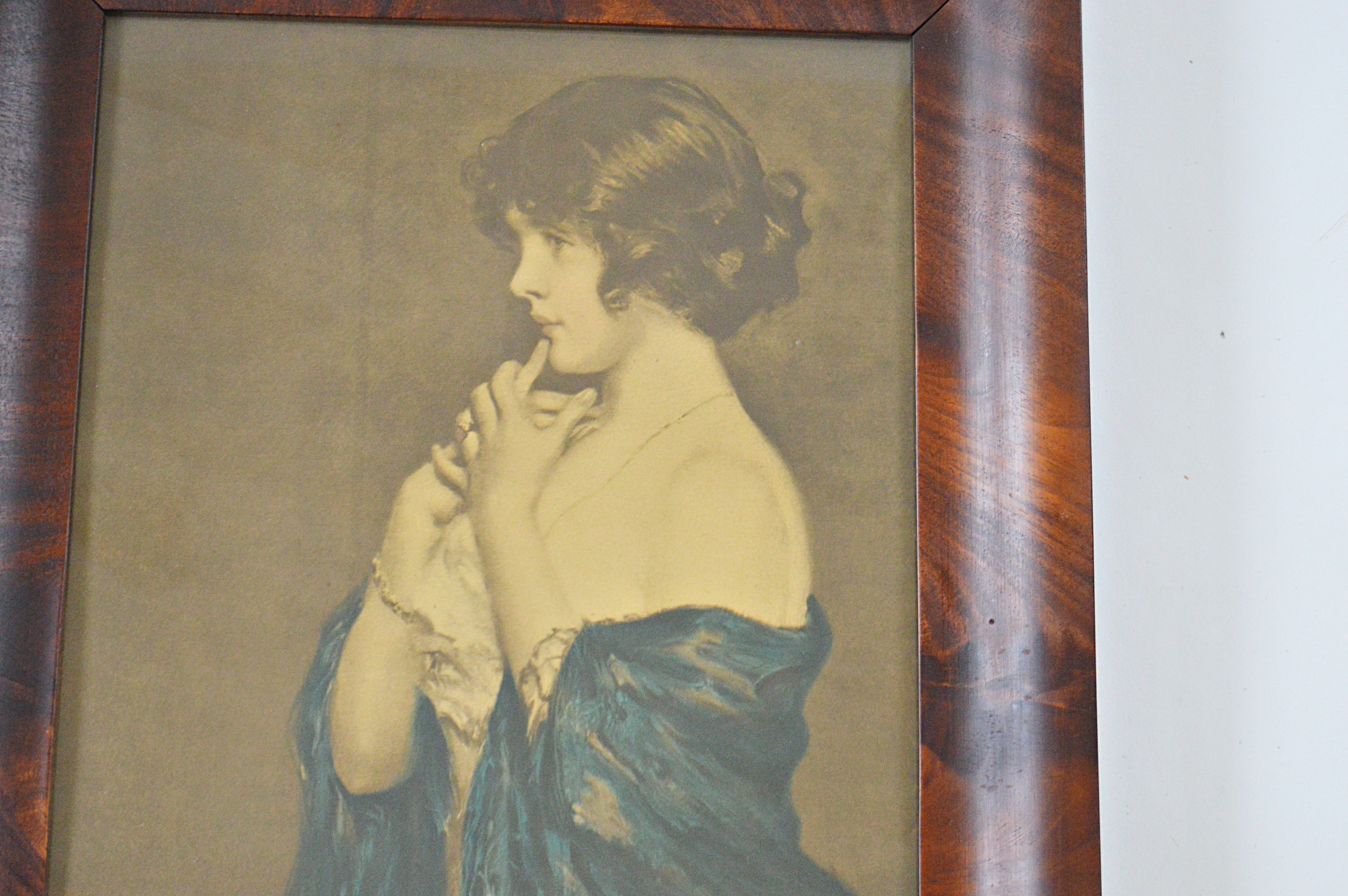 Antique Chromolithograph of a Young Woman