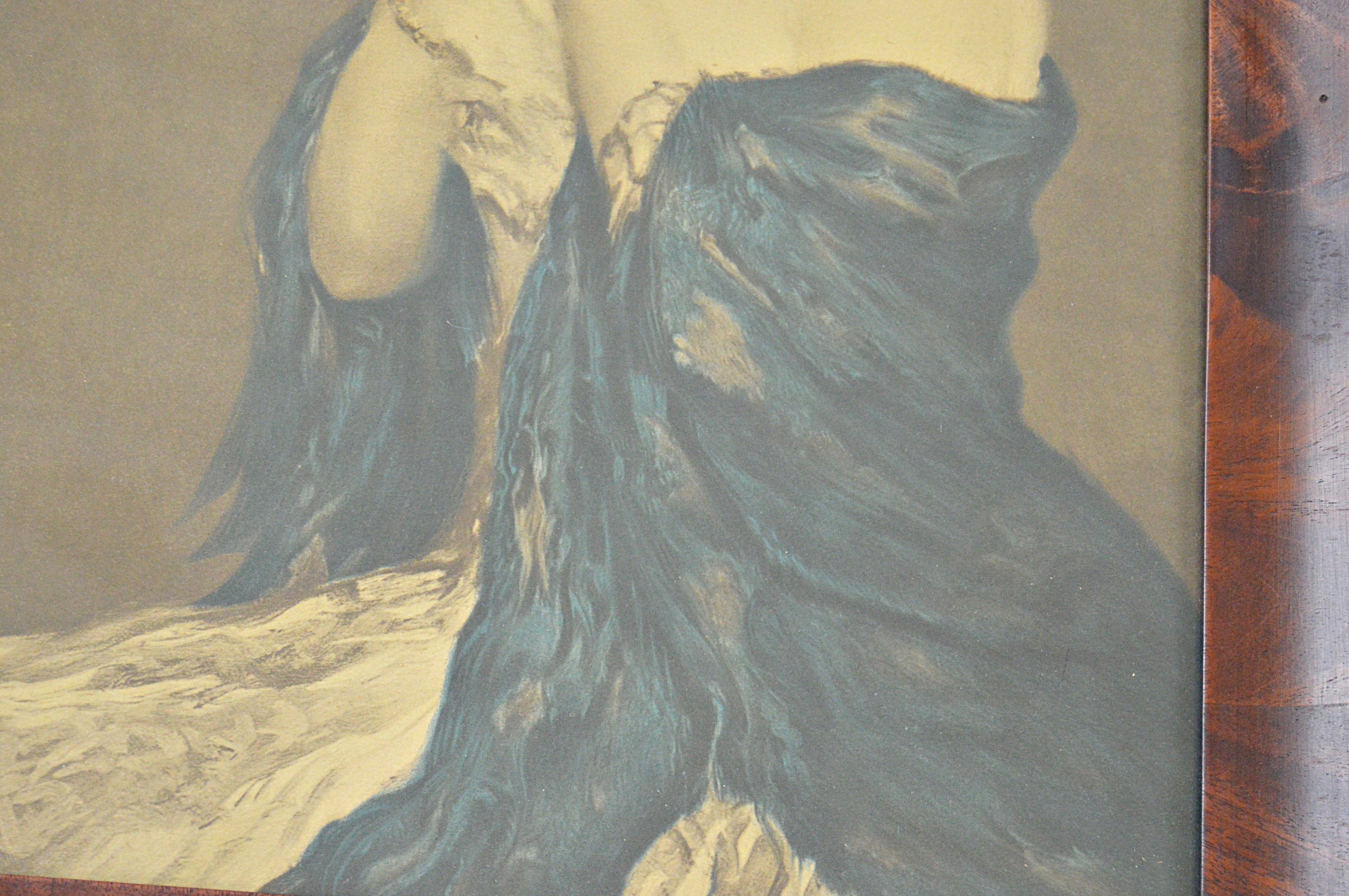 Antique Chromolithograph of a Young Woman